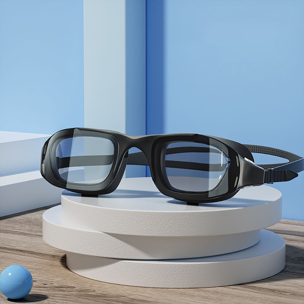 成人大鏡片近視泳鏡 - 黑