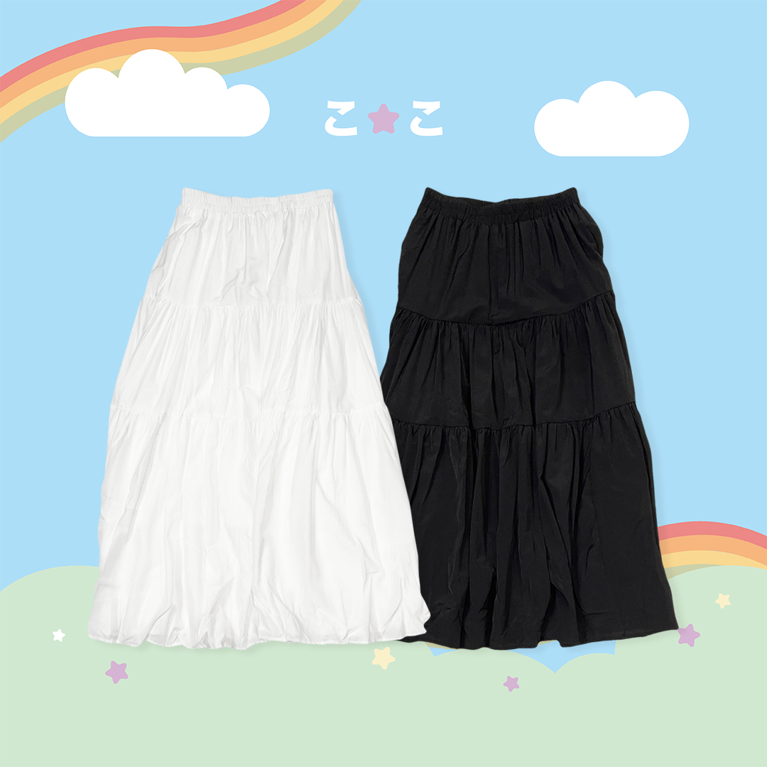 こ♡こ 仙女飄逸鬆緊腰蛋糕散裙