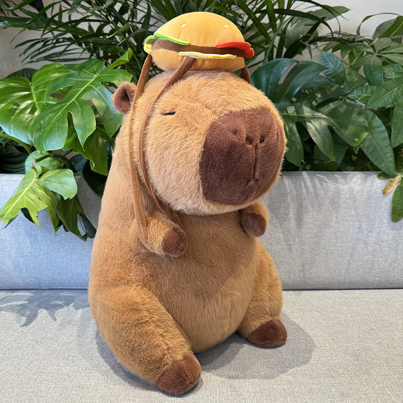 《3964》可愛漢堡背包卡皮巴拉玩偶