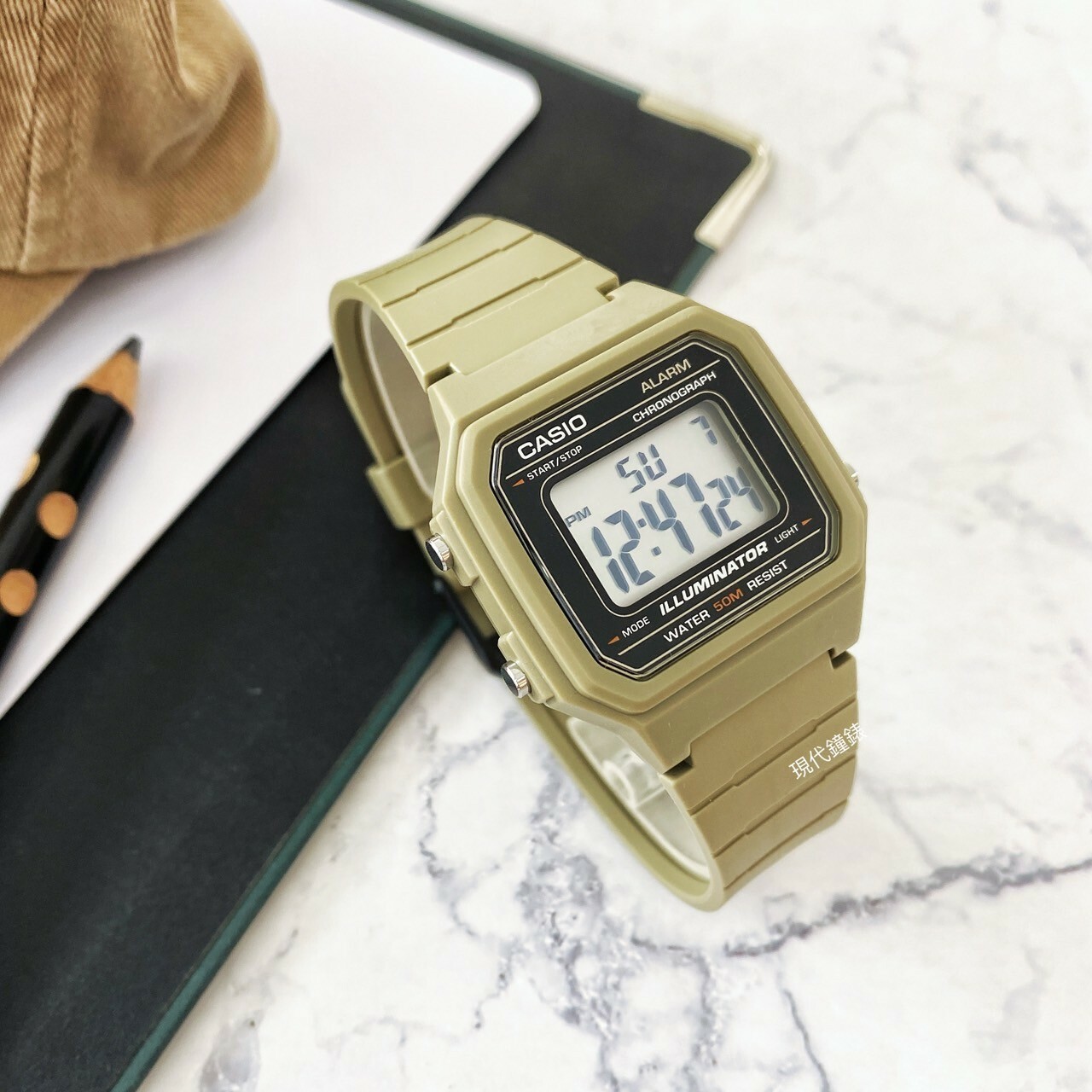【CASIO 卡西歐】經典休閒方形電子錶 W-217H-5A 41.2mm 現代鐘錶
