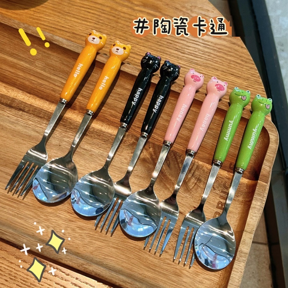 《40703》小動物款🐶🐷🐸🐈‍⬛餐具組