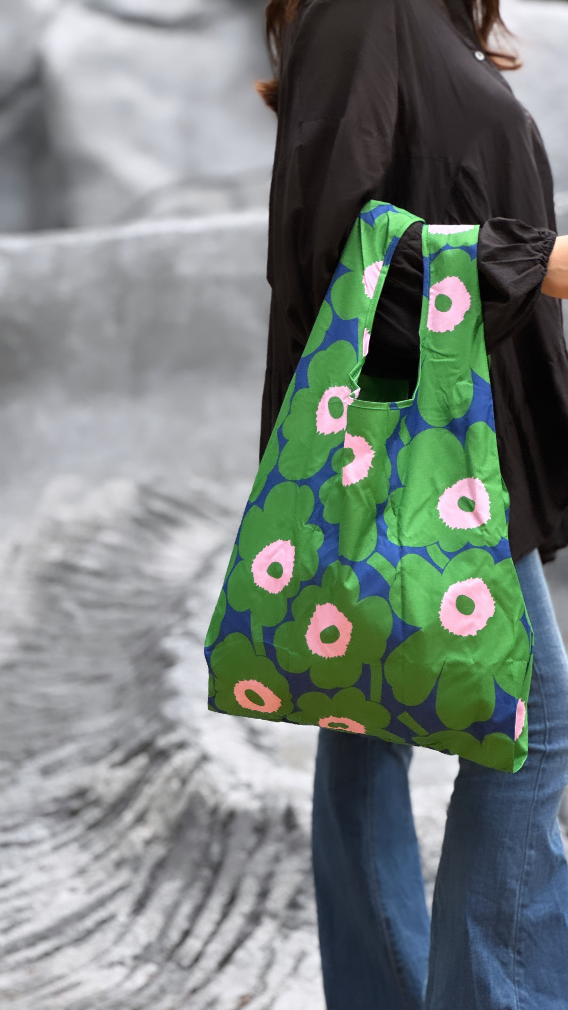 代購現貨 | marimekko smart bag 環保袋 | green x pink