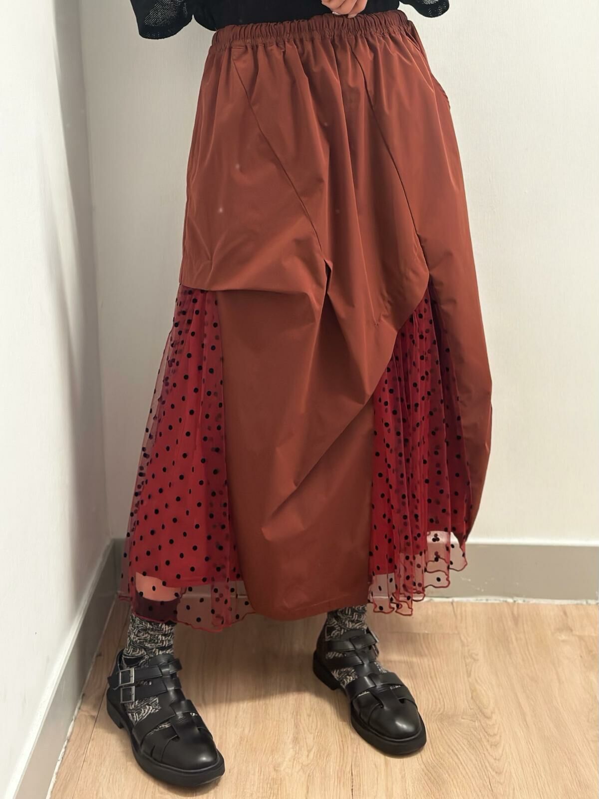 Frapbois 不規則點點紗skirt