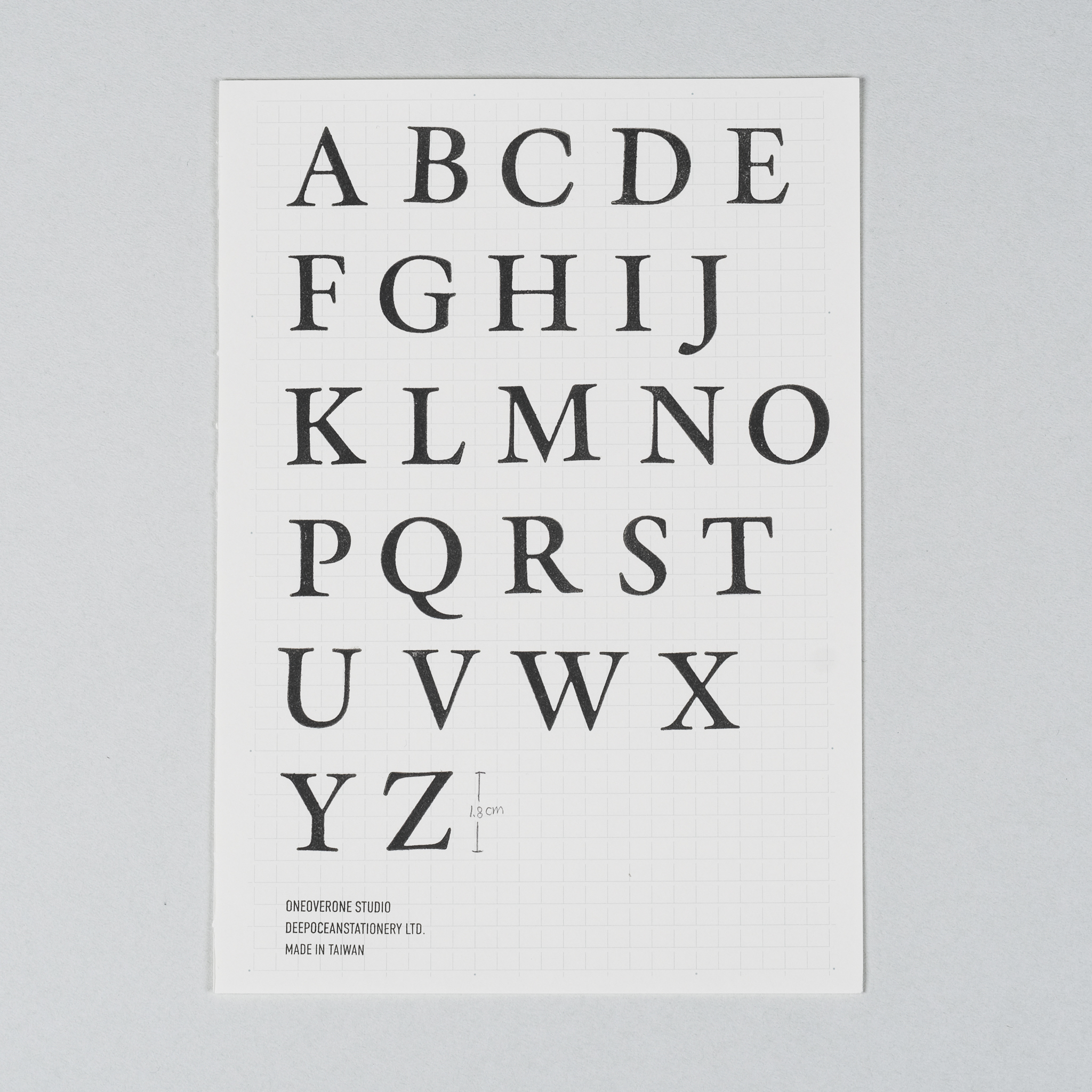 明體英文大寫字母膠版印章/一分之一工作室/臺灣