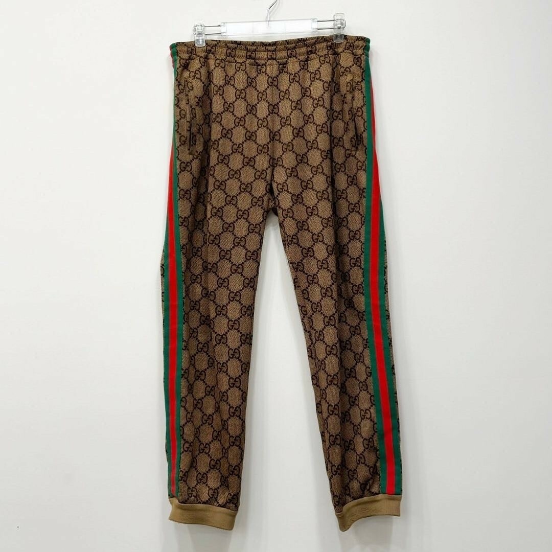 二手美品 Gucci 滿版Logo運動長褲