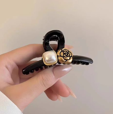 [3 FOR RM10] Chanel-style Camellia Pearl Hair Claw