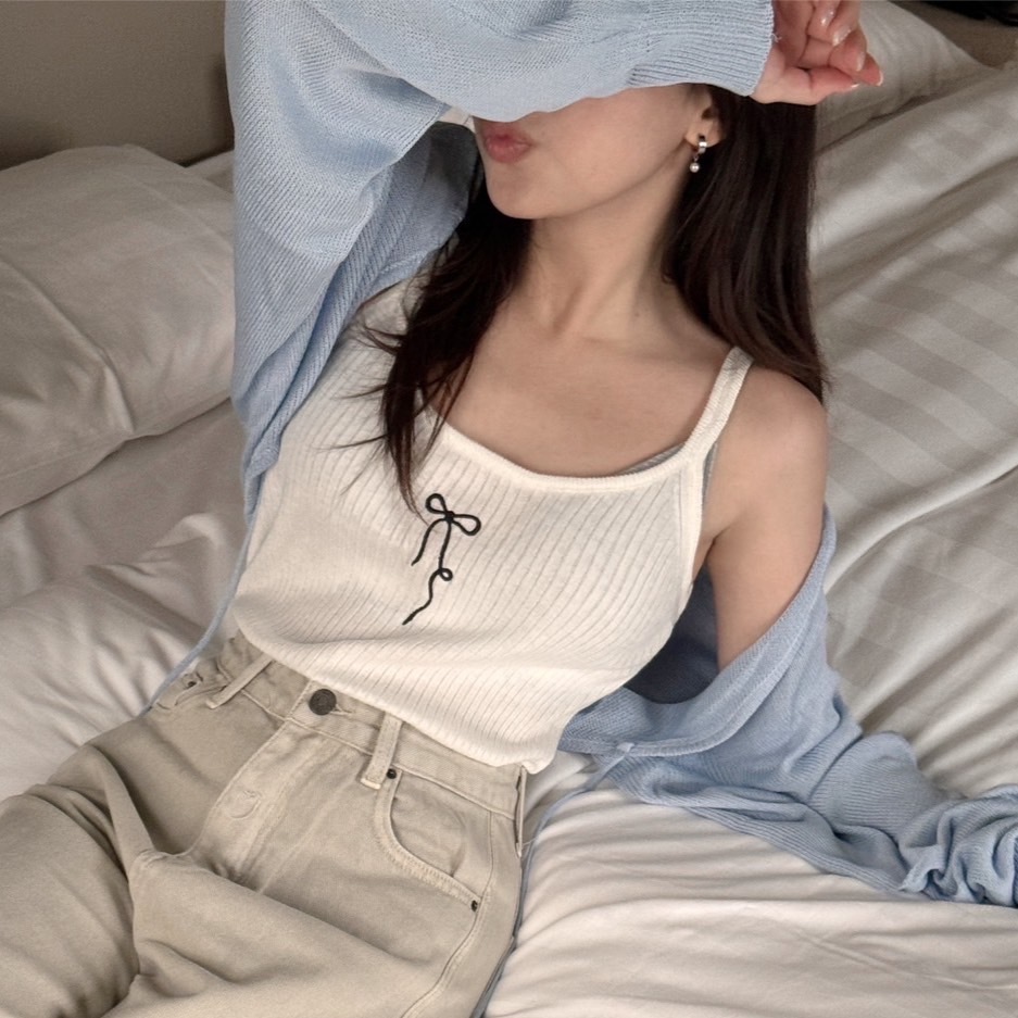 <女裝現貨💗> 少女心噴發! 蝴蝶結螺紋背心