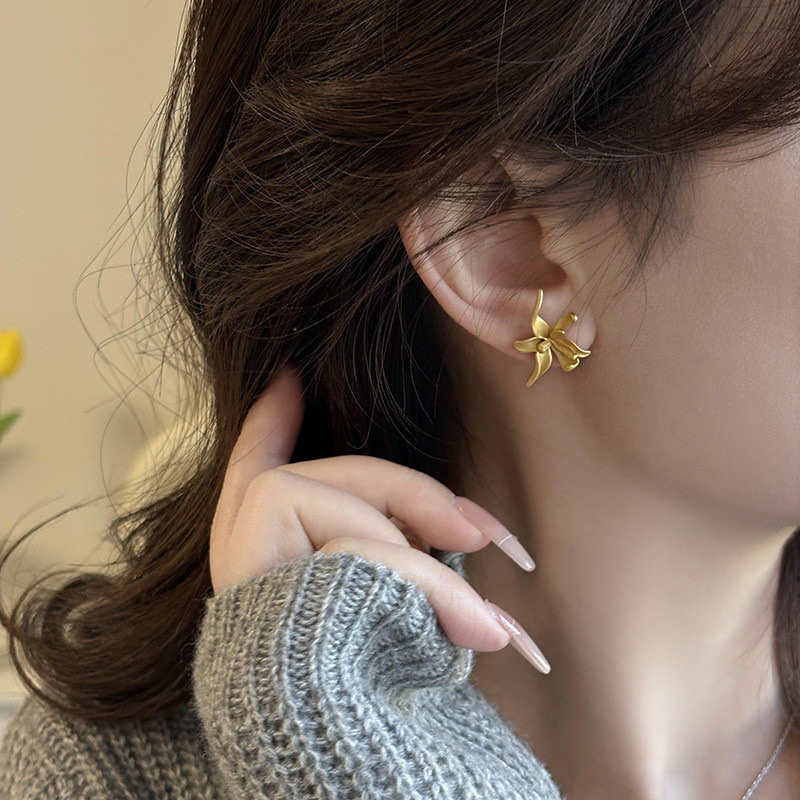 春夏flower 氛圍啞光花耳釘