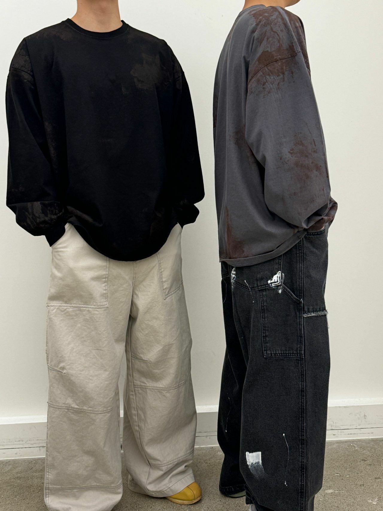 淨色仿舊長袖衫 GLAMOUR-007T