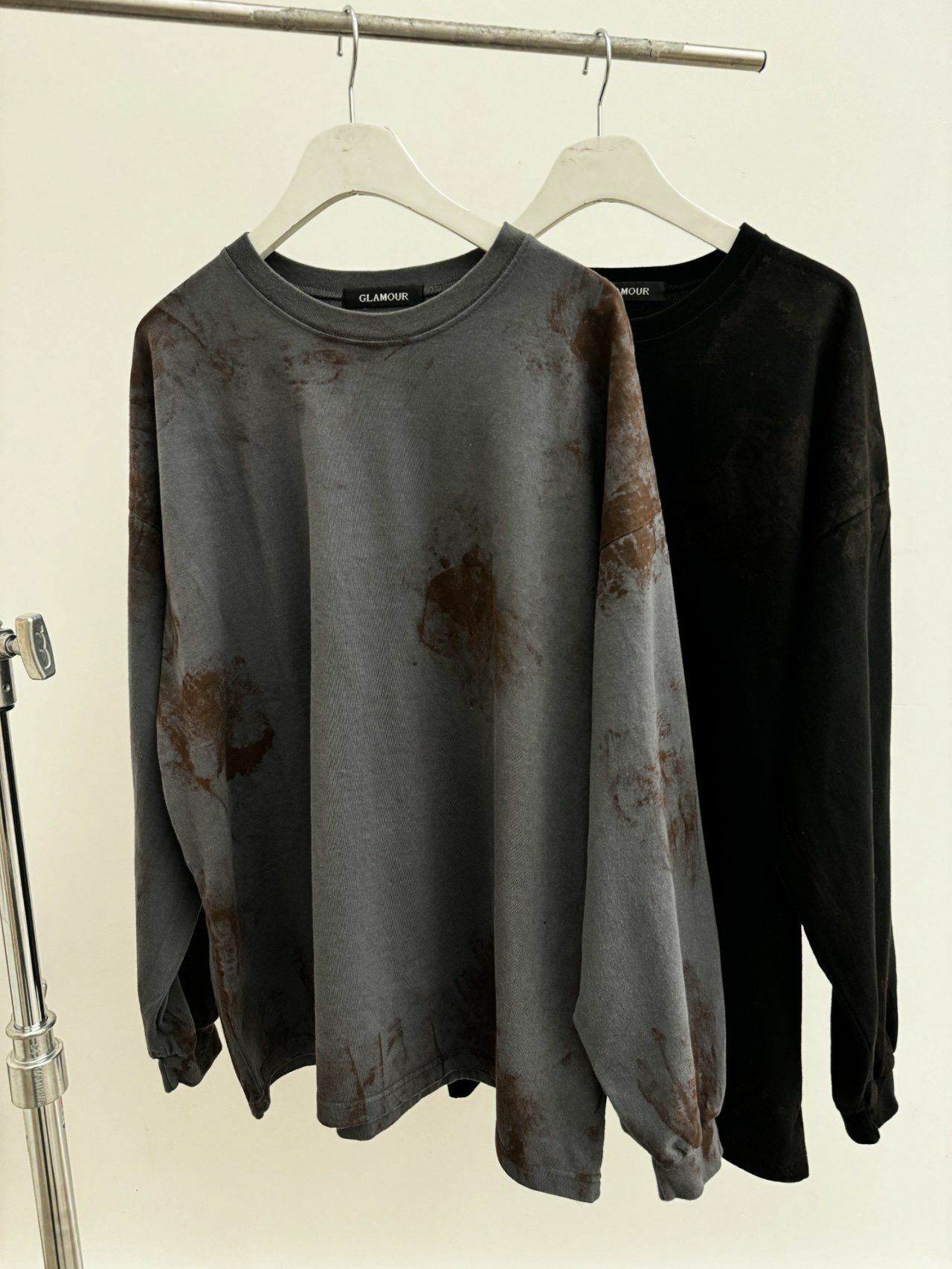 淨色仿舊長袖衫 GLAMOUR-007T