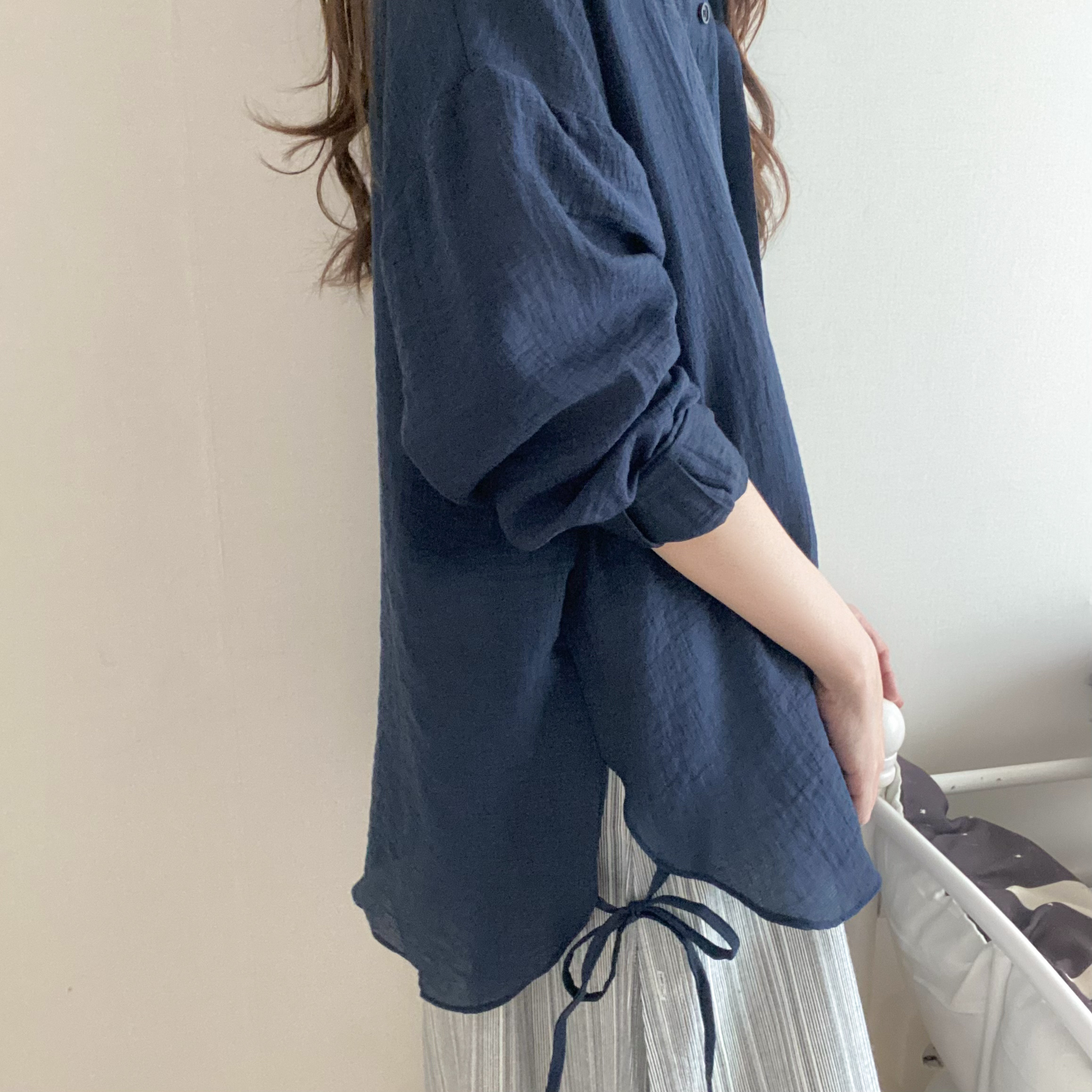 <自家設計系列>系帶半透恤衫