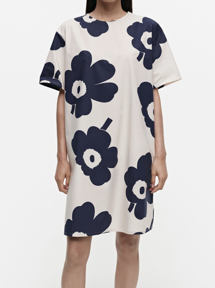 代購現貨 | Marimekko 亞洲限定連身裙 | Beige x Navy unikko