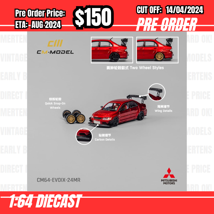 RS-$150 * CM Model * 1:64 Mitsubishi Lancer EVO IX Voltex Red [OD08/04]