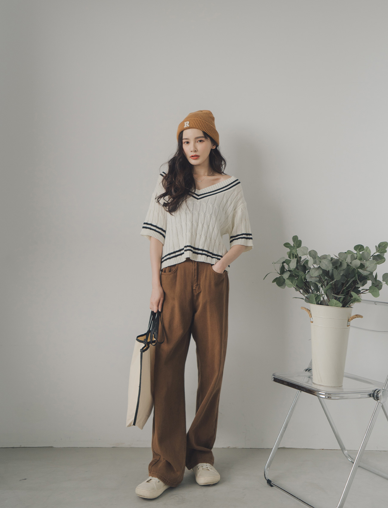 百搭寬鬆洗水長褲