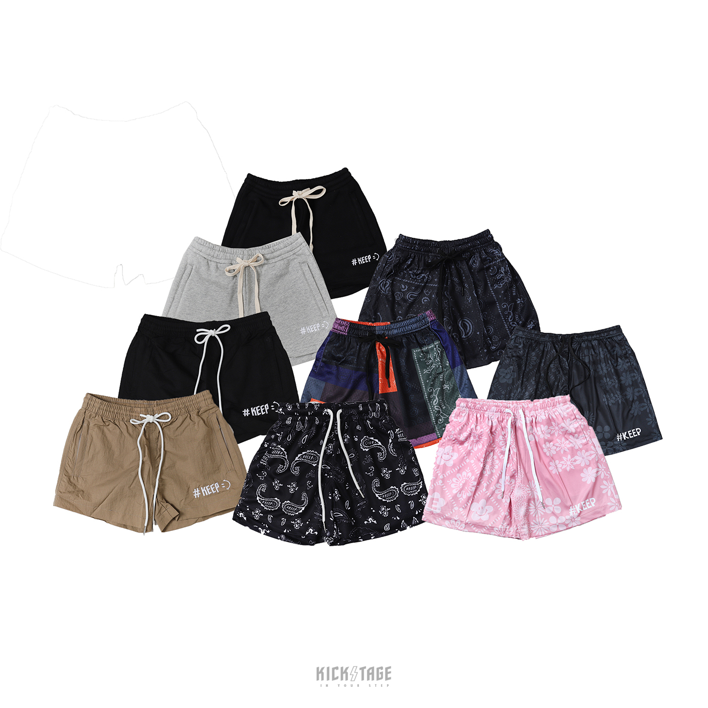 [售出無退換] #KEEP KIDS SHORTS 兒童款 童裝 閃電微笑 刺繡LOGO短褲- 抽繩海灘褲【KS80】/ 棉短褲【KS117】/ 變形蟲球褲【KS81】【KS123】/ 小花球褲【KS167】ABshorts