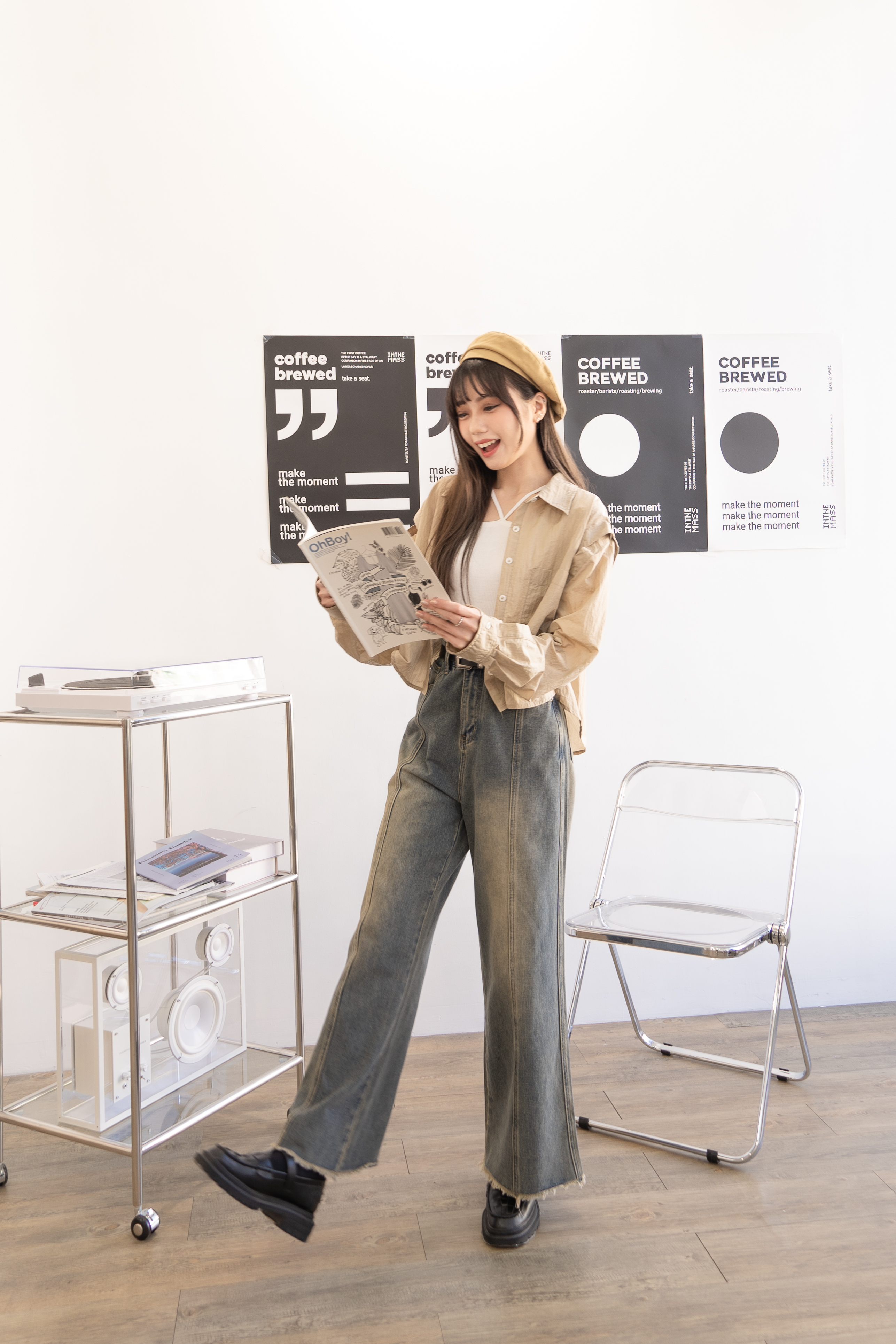 9945｜復古洗水色直筒牛仔褲