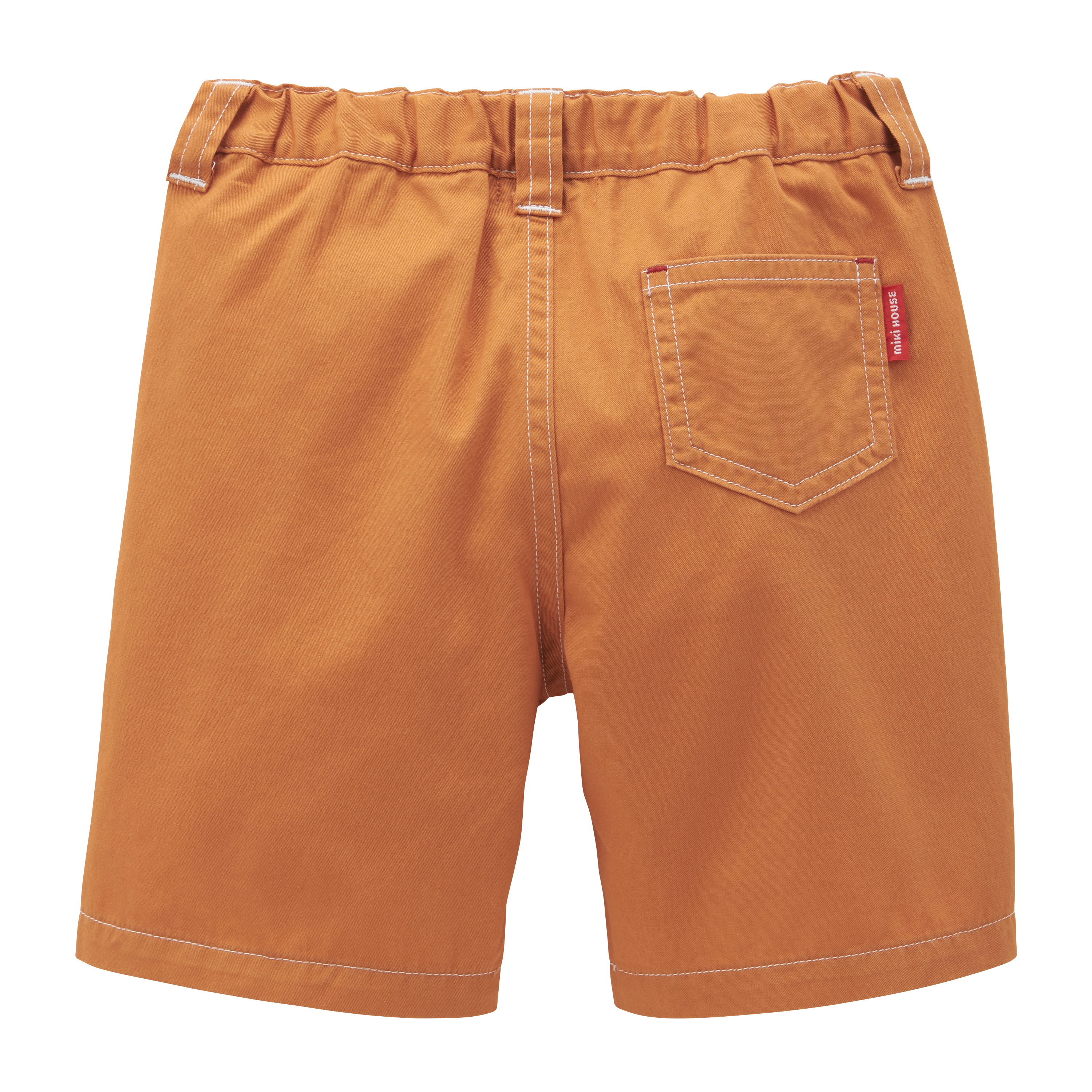 MIKI HOUSE LOGO刺繡六分褲-淺褐