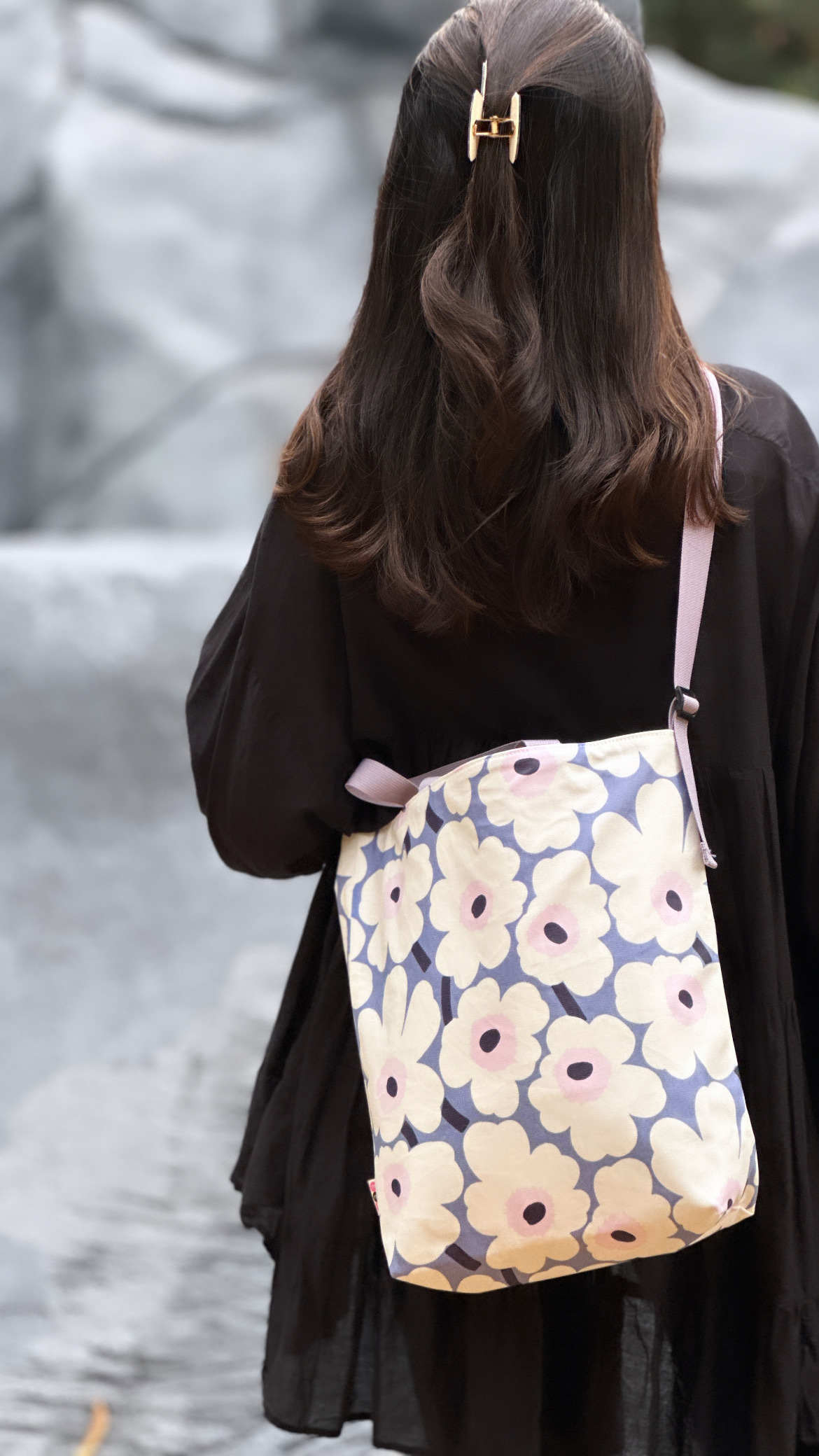 3 way easy tote | Marimekko Finland limited waterproof fabric |baby blue unikko