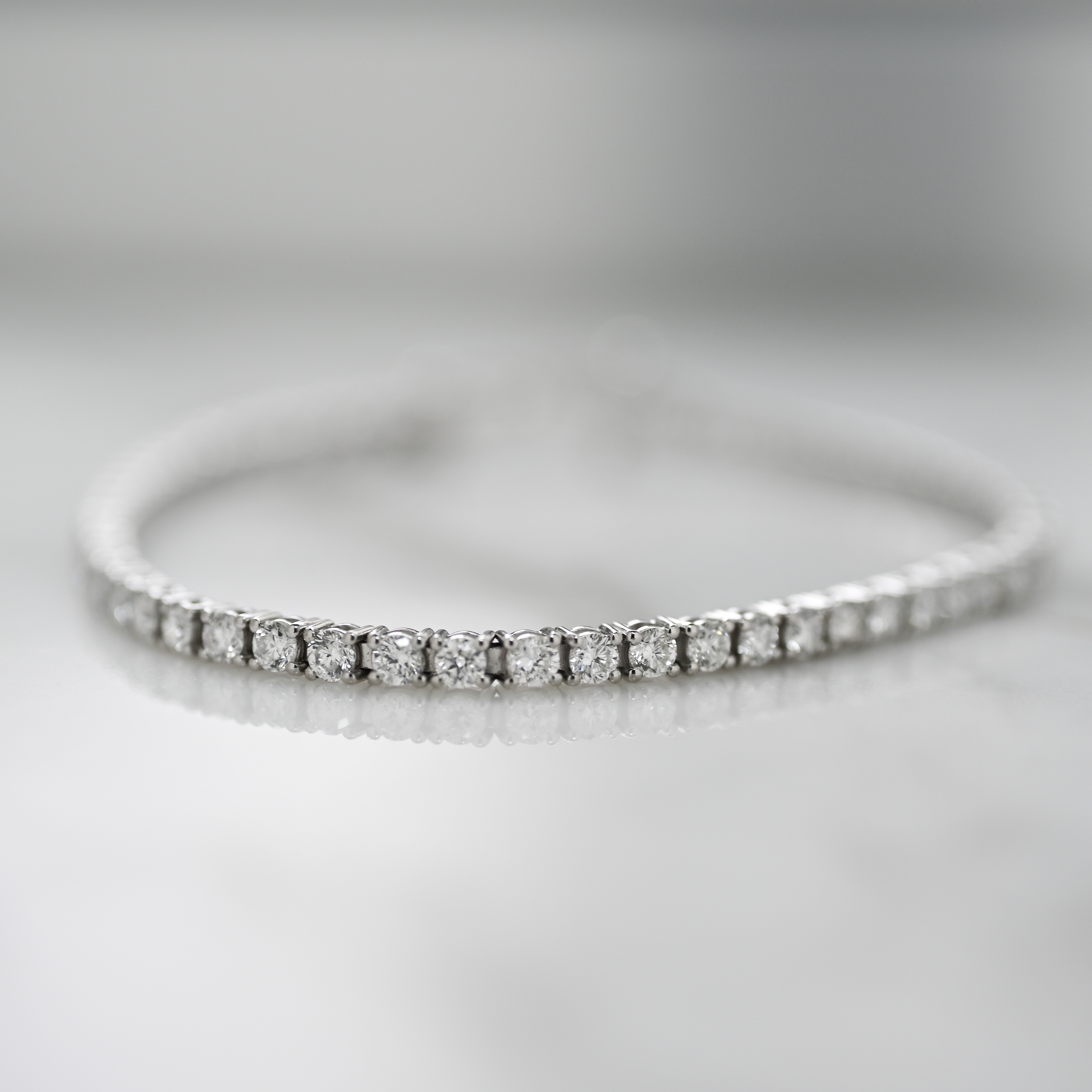 18K Four Prong 2.3mm Tennis Diamond Bracelet