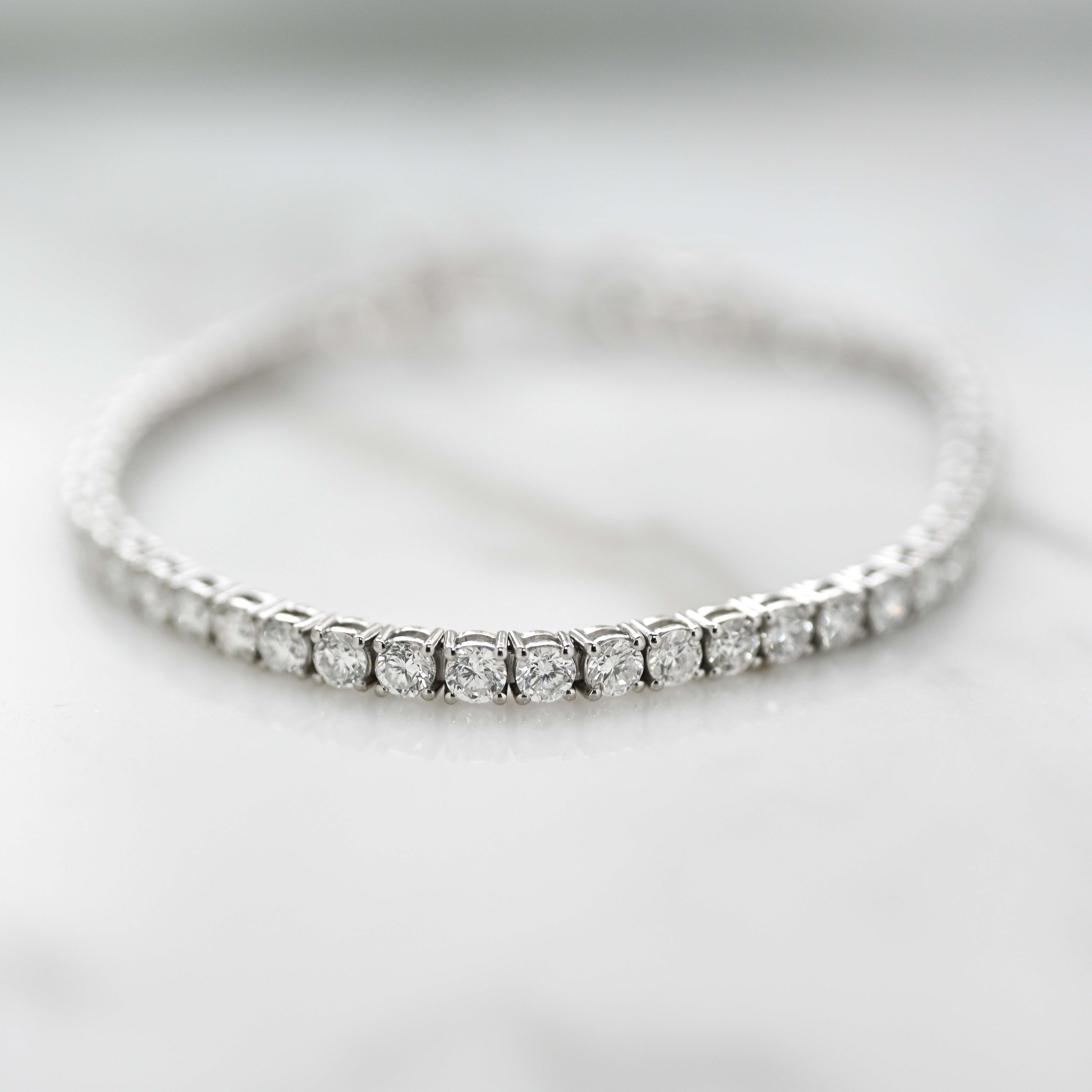 18K Four Prong 2.7mm Tennis Diamond Bracelet