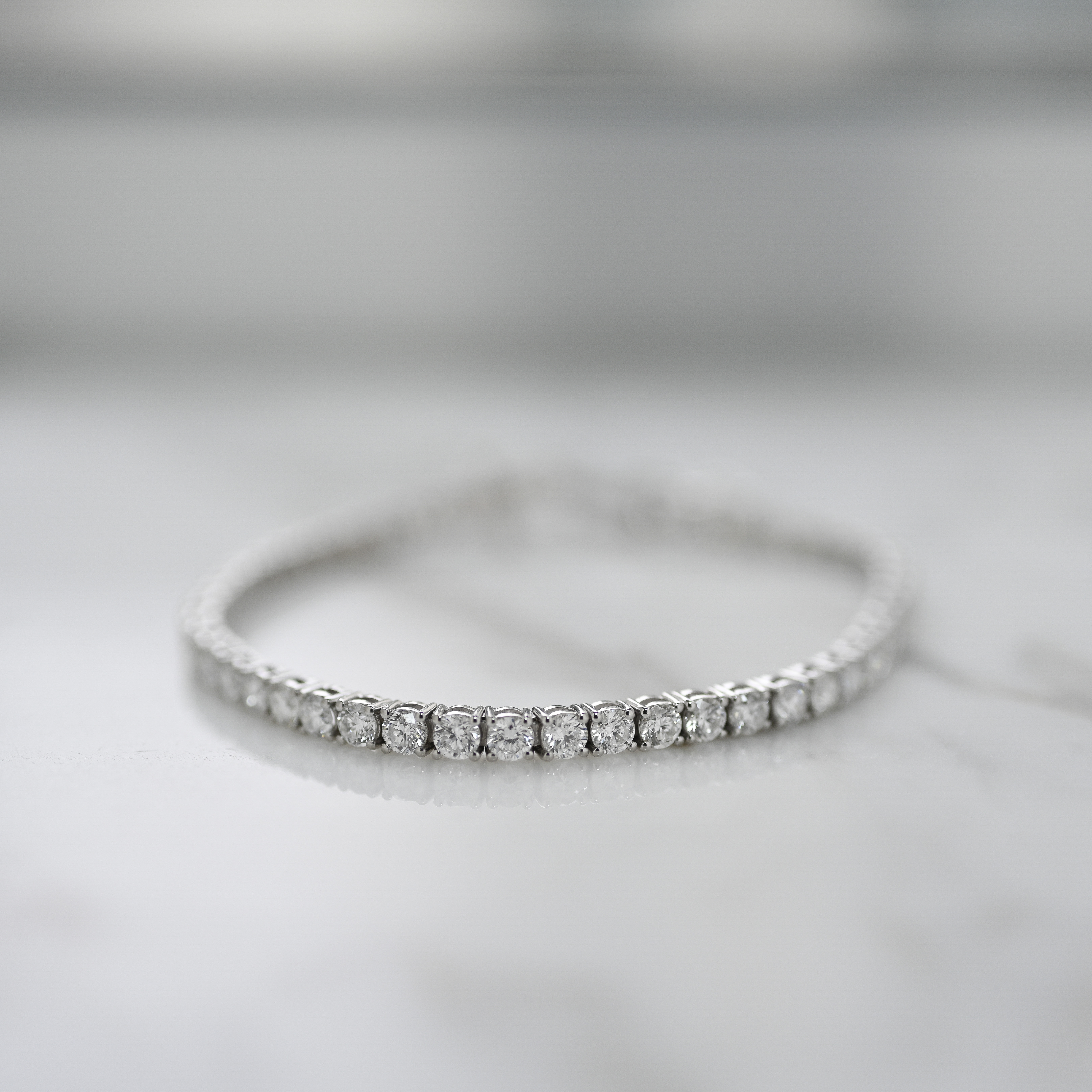 18K Four Prong 2.7mm Tennis Diamond Bracelet