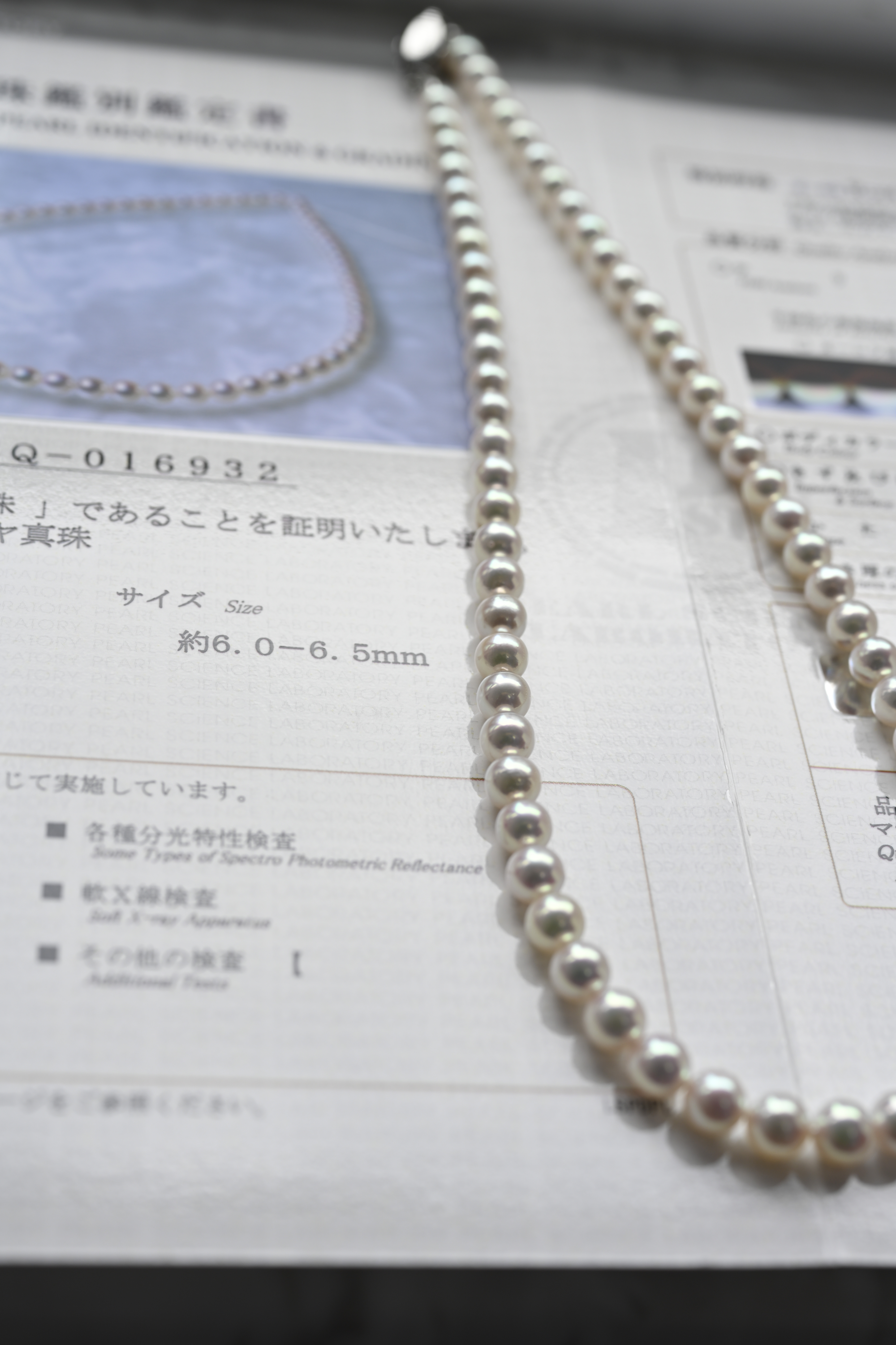 真科研證書 Akoya Rose Premium 6.0-6.5mm Necklace Chain