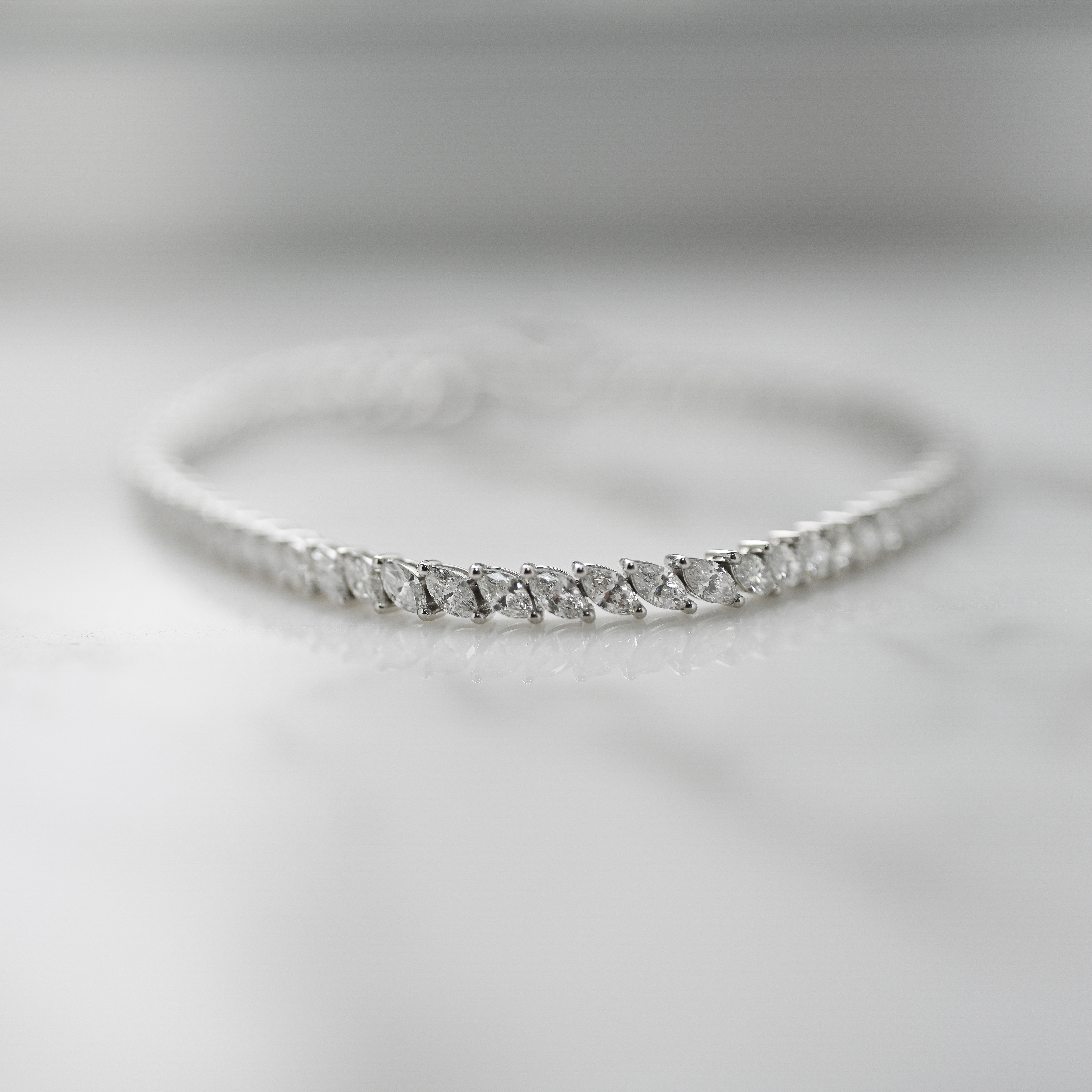 18K Marquise Tennis Diamond Bracelet