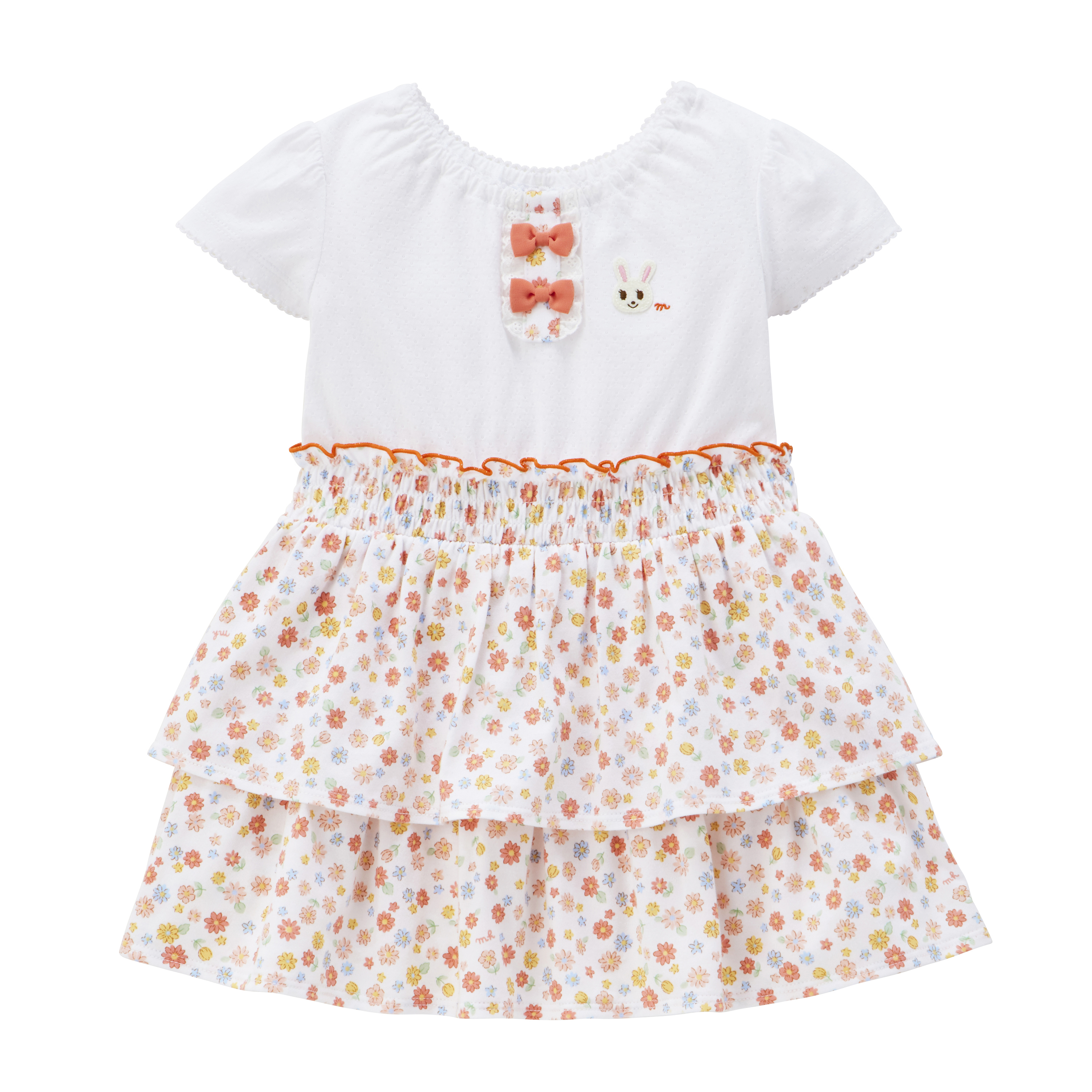 舞颯兔短袖洋裝-橙