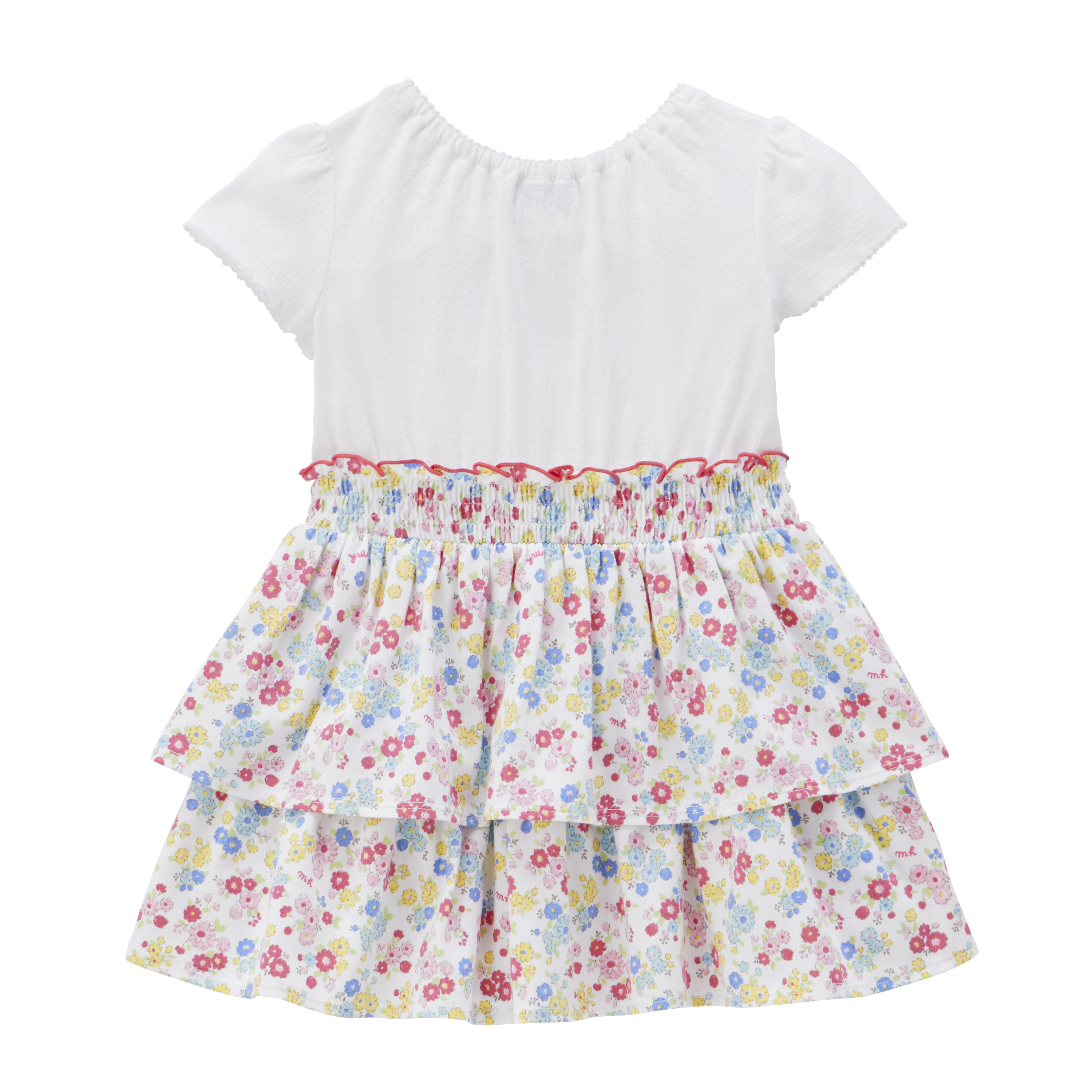 舞颯兔短袖洋裝-白&粉紅