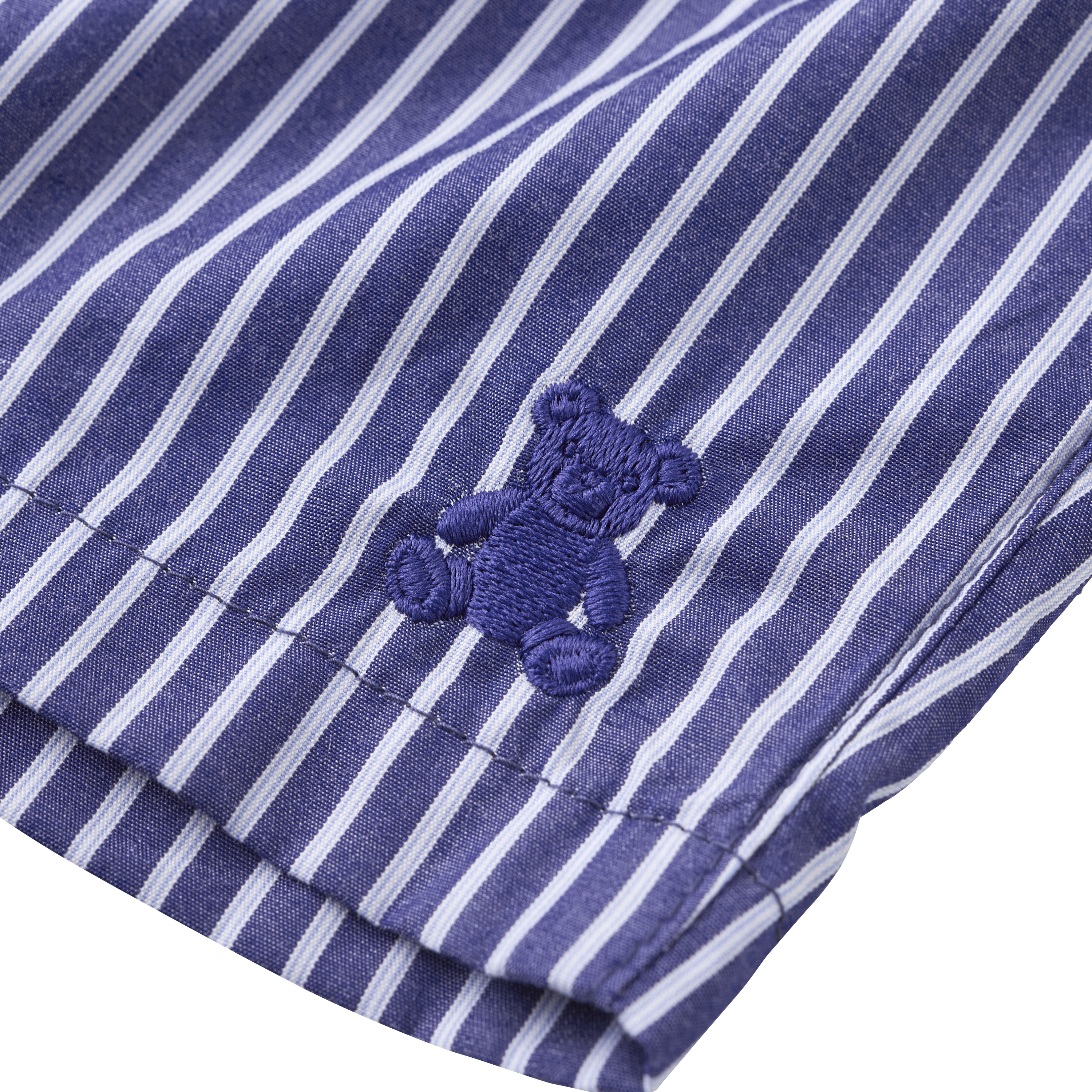 條紋六分褲-藏藍