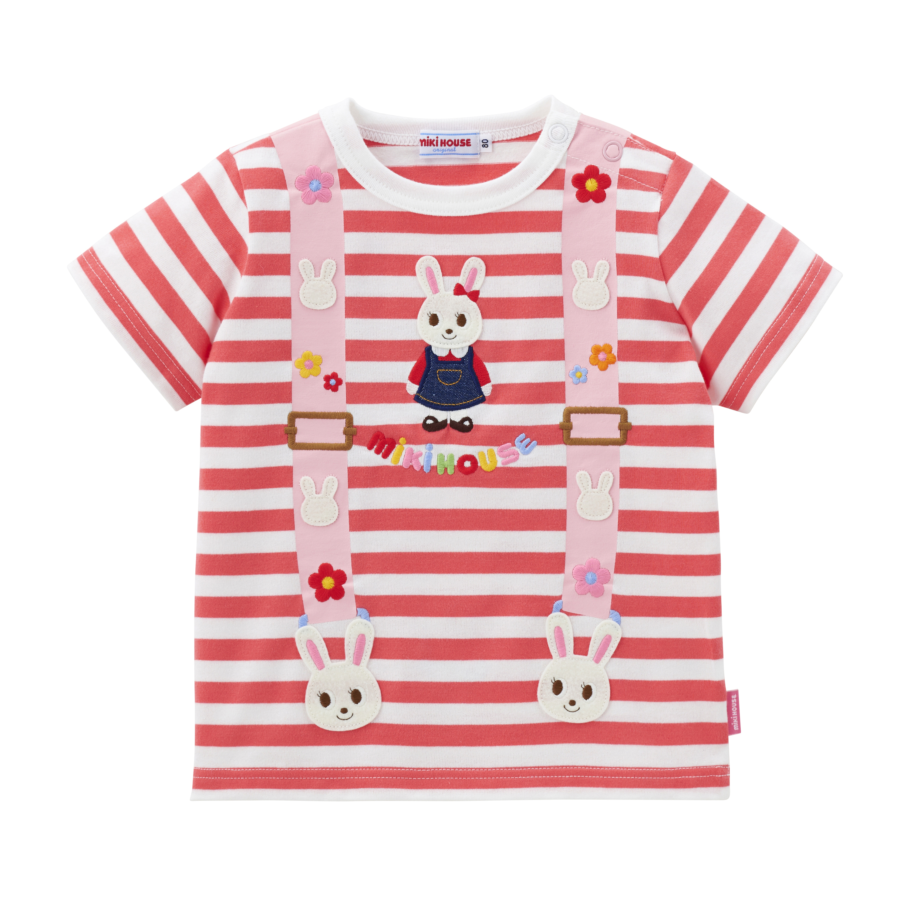 舞颯兔吊帶風格短袖T恤-珊瑚粉紅