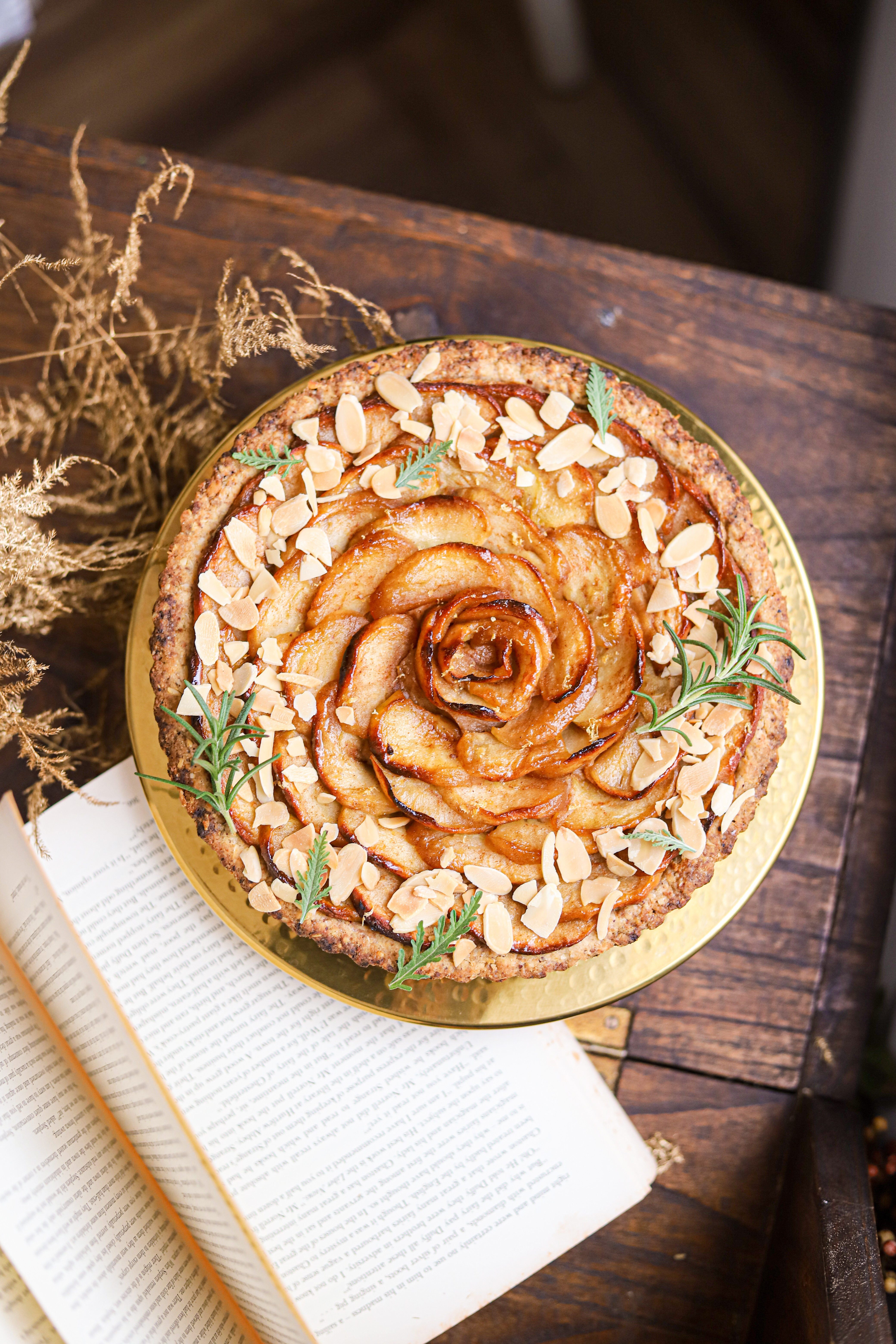 純植物蘋果杏仁塔