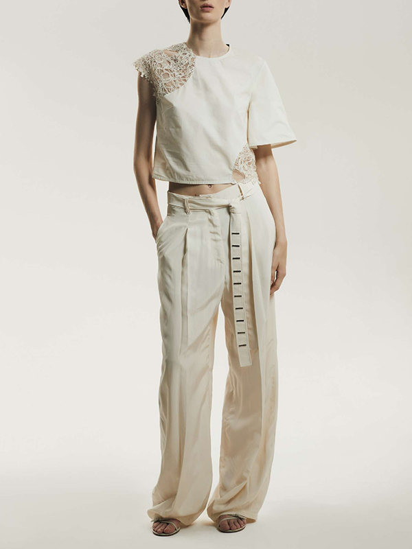 MALLONI 織線不對稱上衣