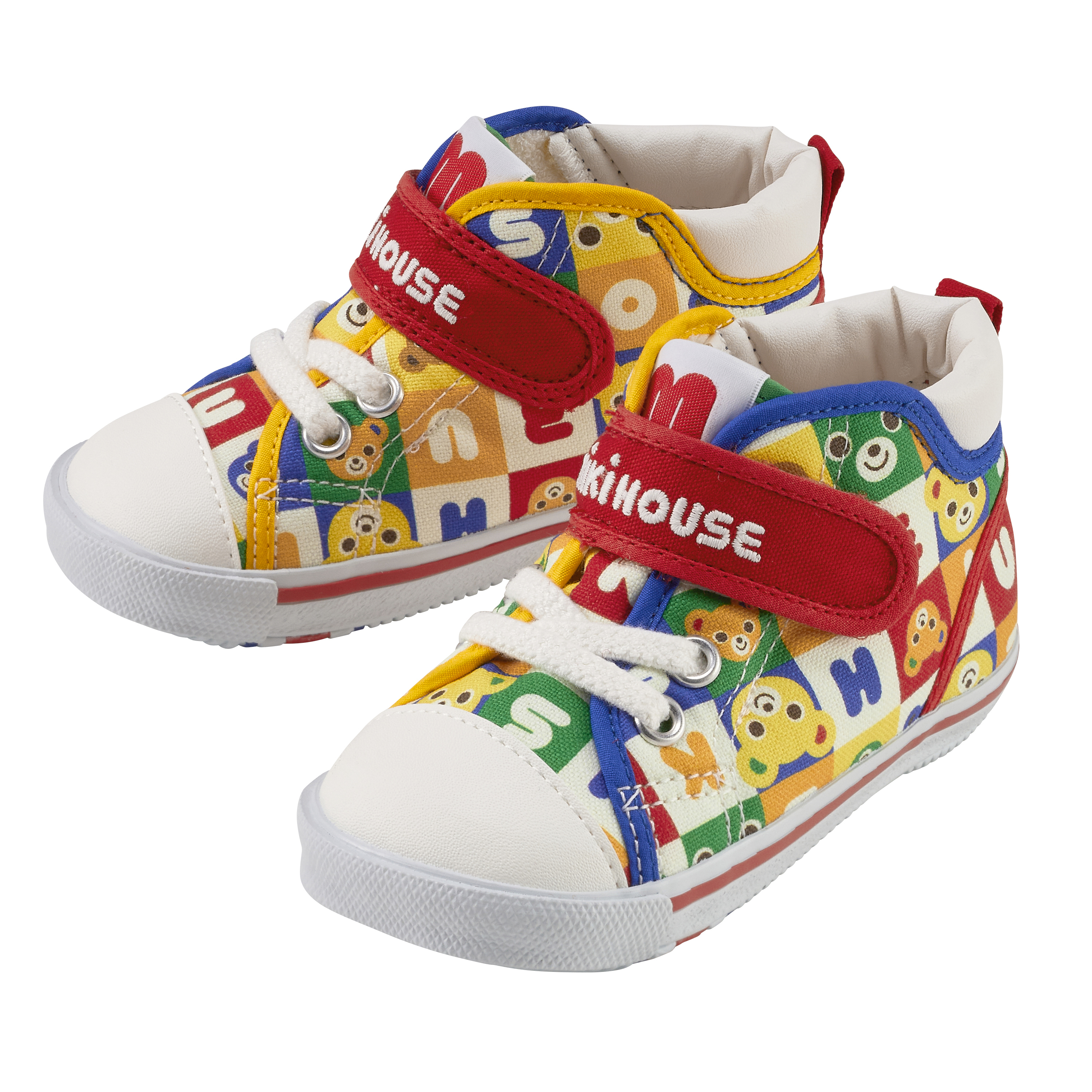 方格普奇熊二段鞋-白