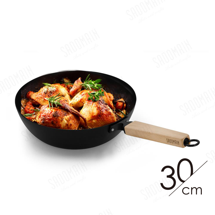 臺南鐵器陶瓷不沾炒鍋(30cm無鍋蓋) | 送木製斜鍋鏟(大)價值120元 SG930+WD006