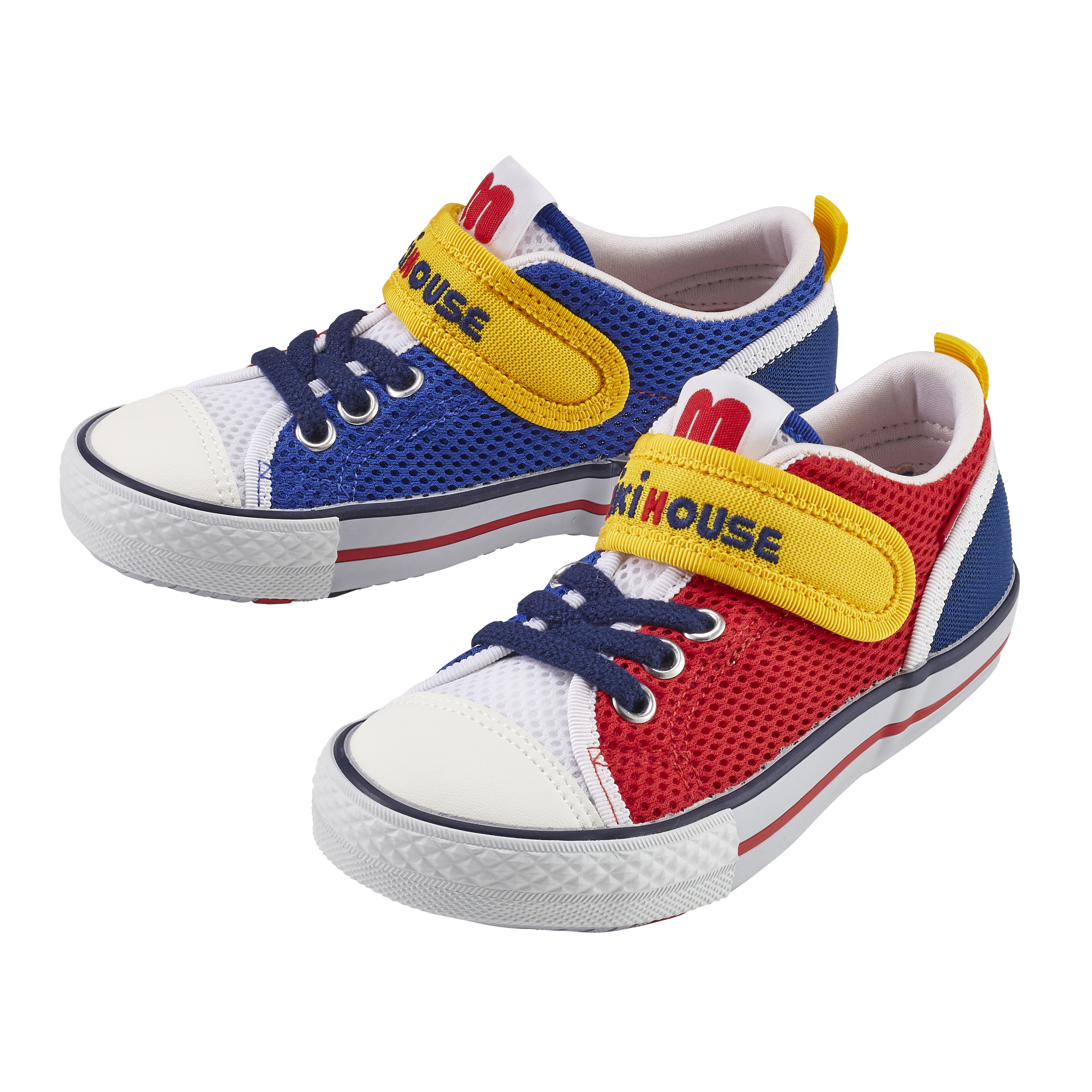 鞋帶造型網眼童鞋-紅&黃