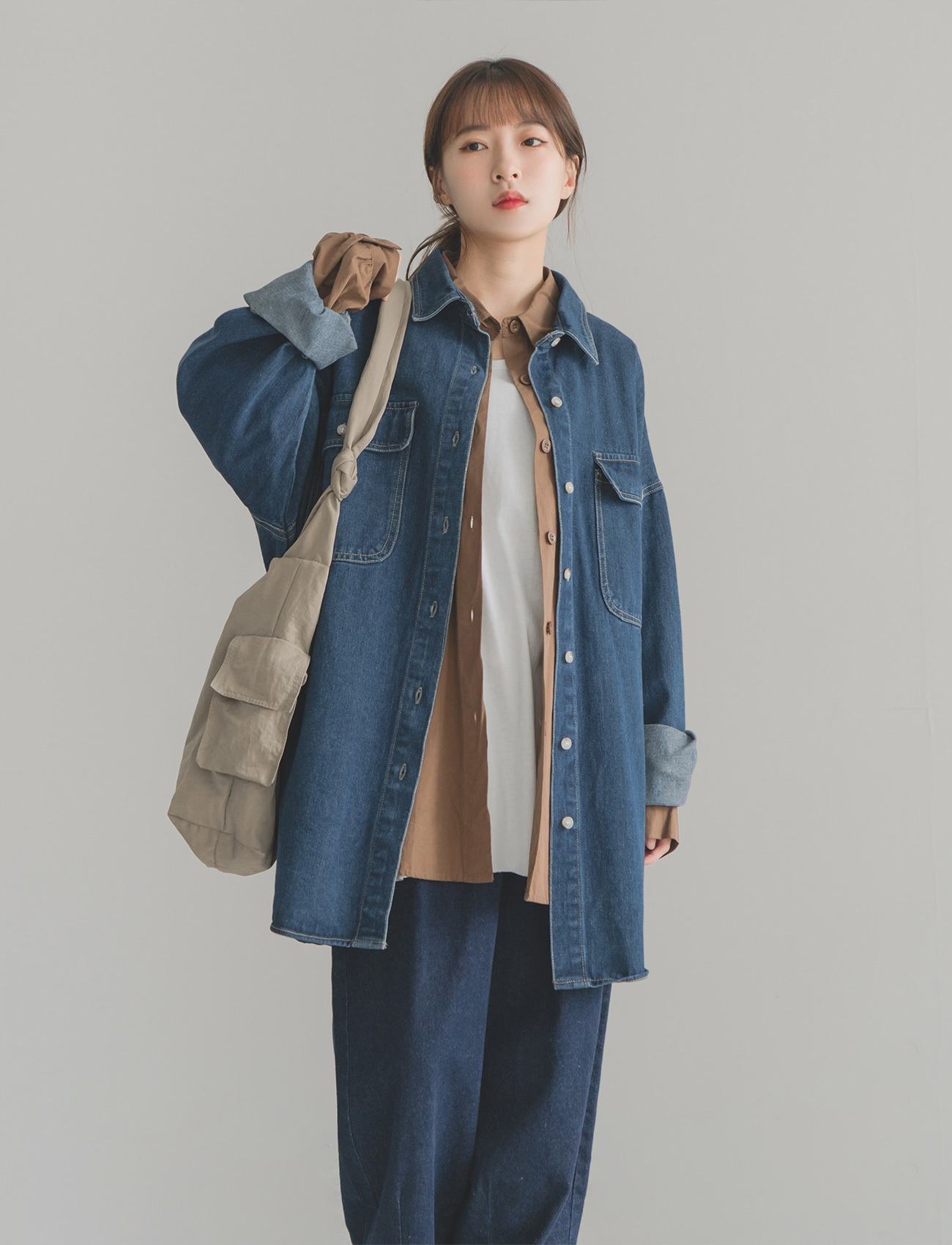 雙口袋丹寧外套