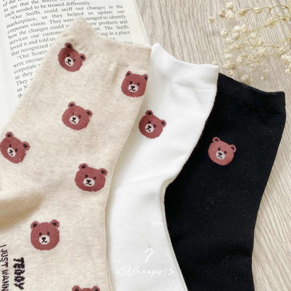 預訂｜熊仔頭可愛圖案短襪