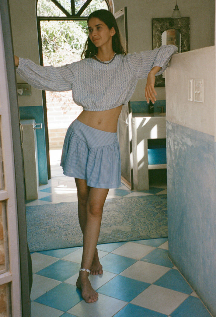 Abia Short 藍色棉質短褲