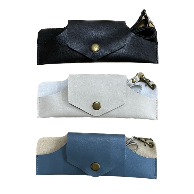 眼鏡套附掛繩/皮革風 17x6x1cm