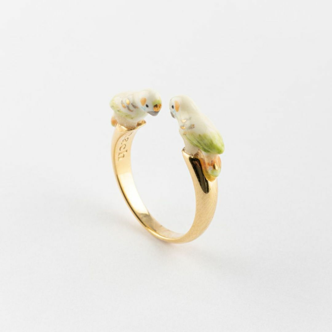 NACH 白鸚鵡相望瓷戒指