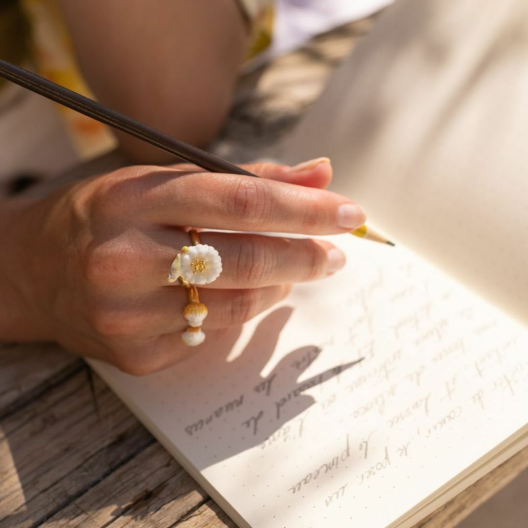 NACH 白鸚鵡相望瓷戒指