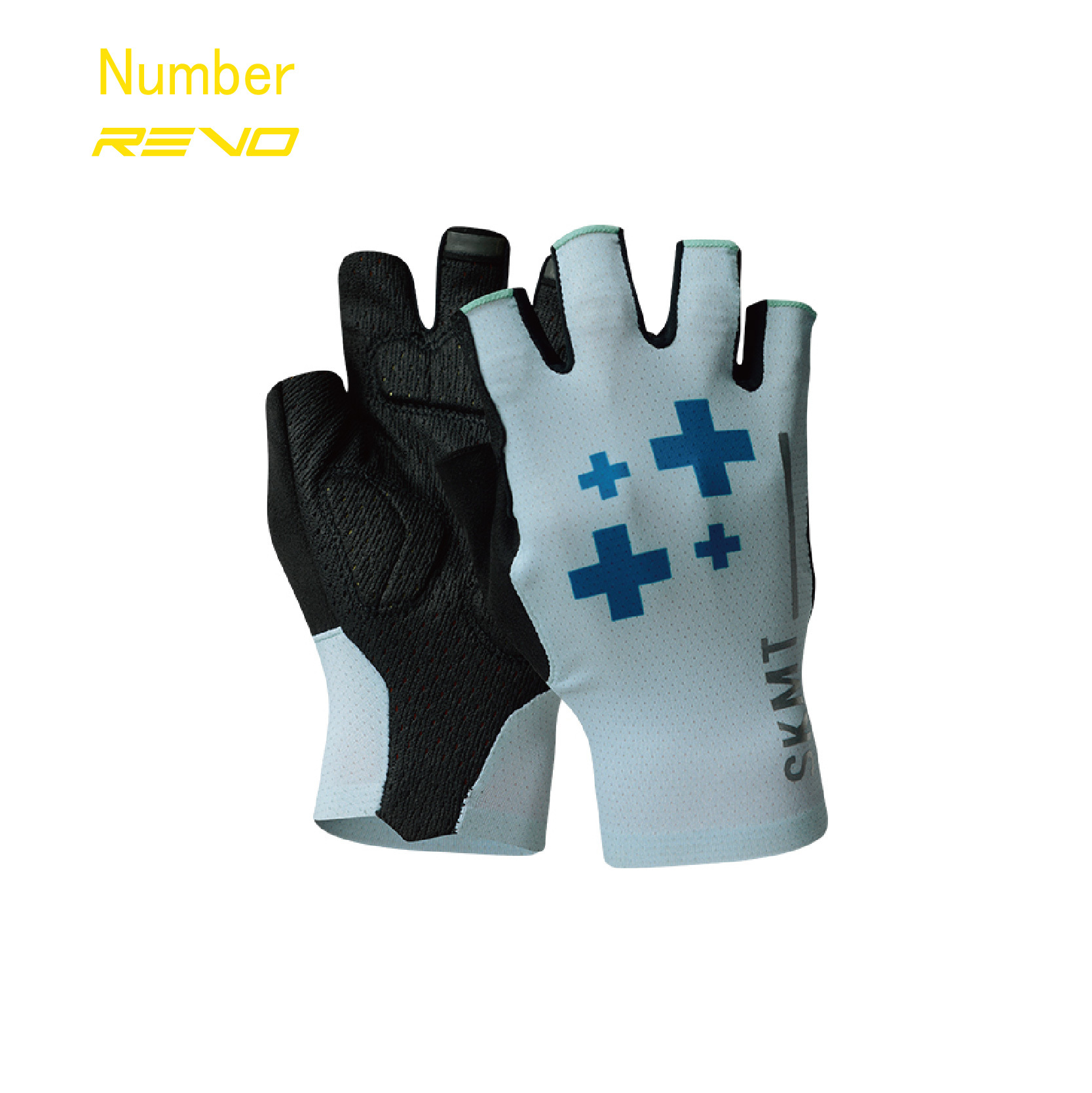 Number4淺藍半指手套