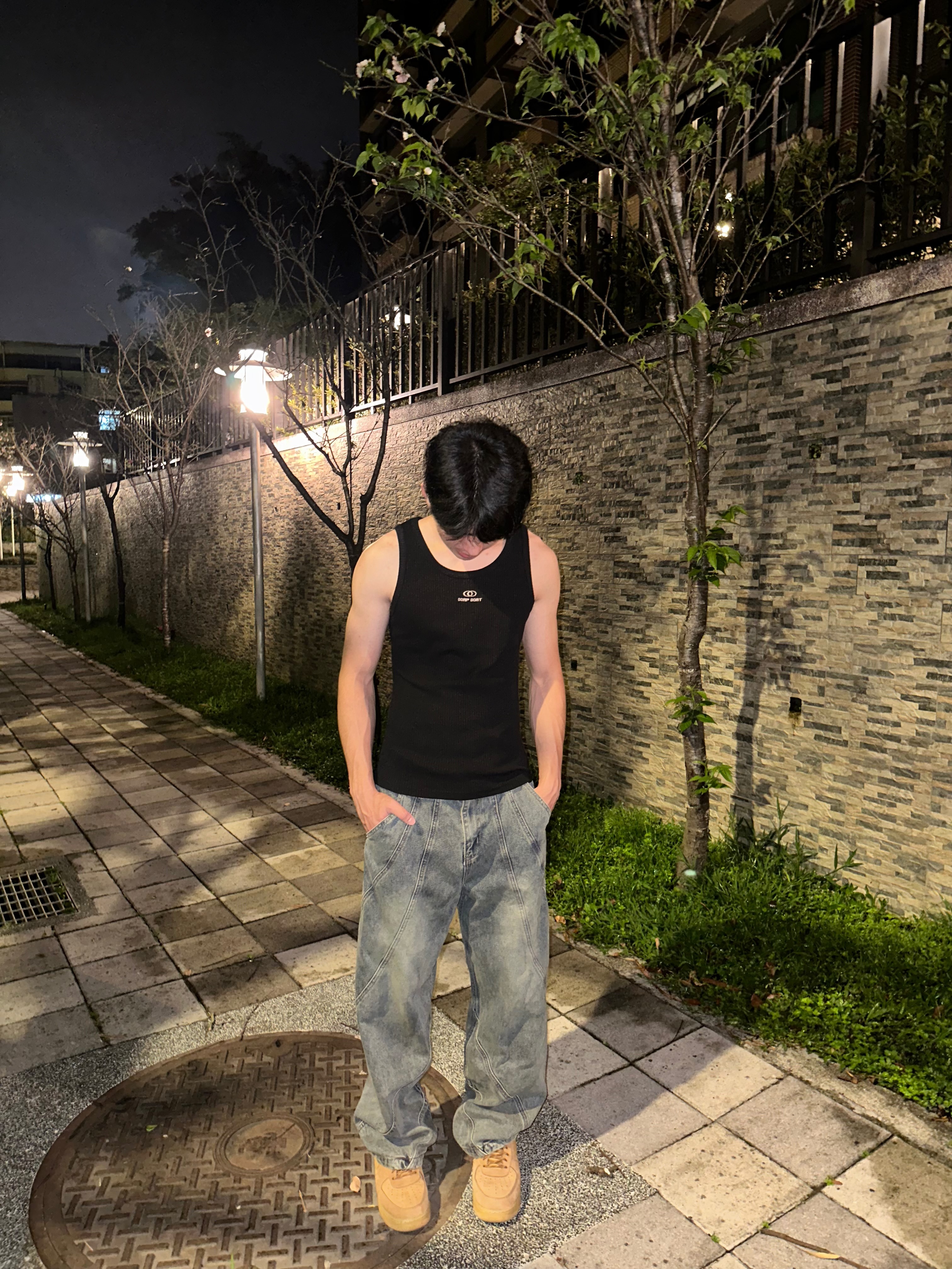 現貨🇰🇷韓國 復古 擴形 流線 刷色 牛仔褲