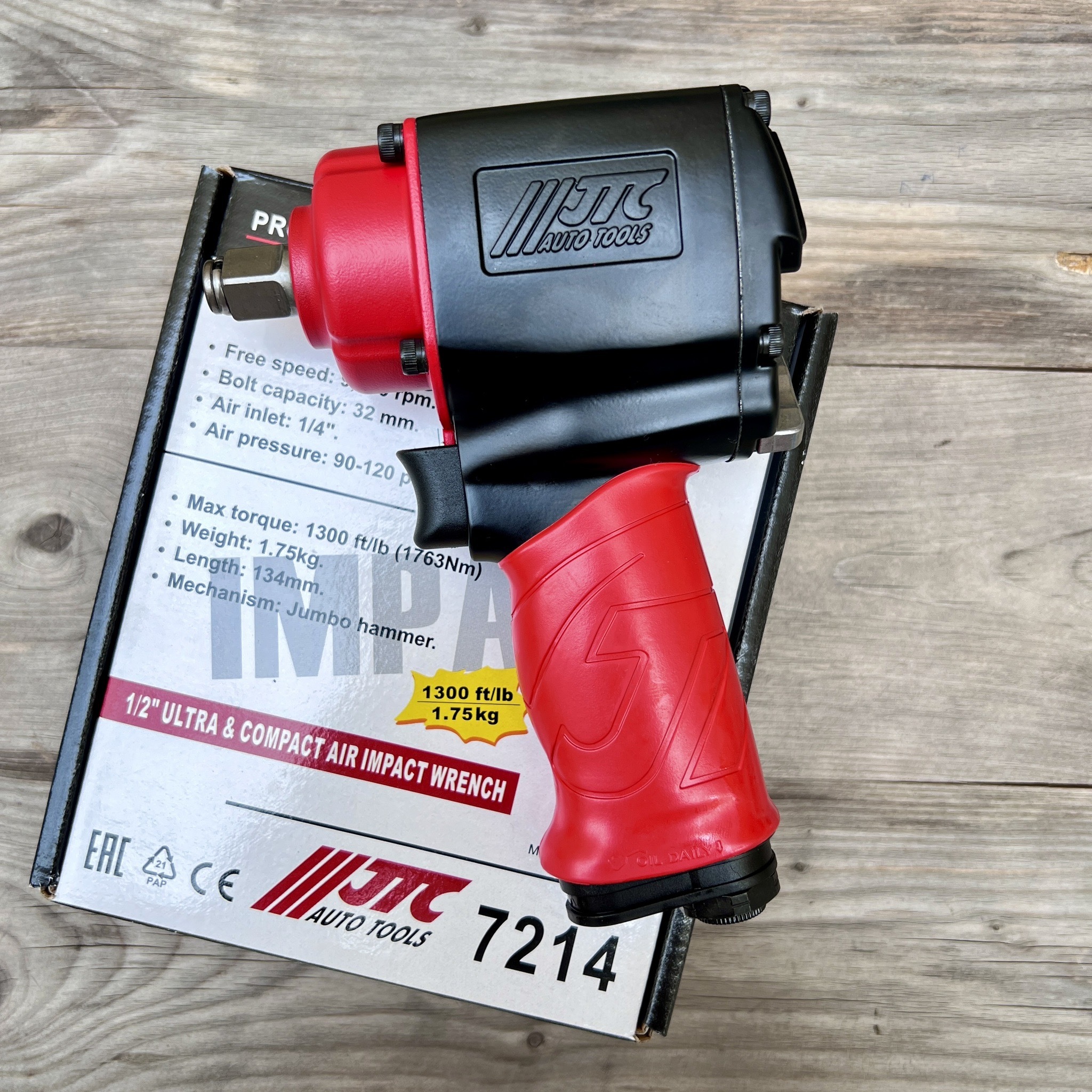 JTC-7214 槍型氣動扳手1/2"- 4分 (短版強力型)