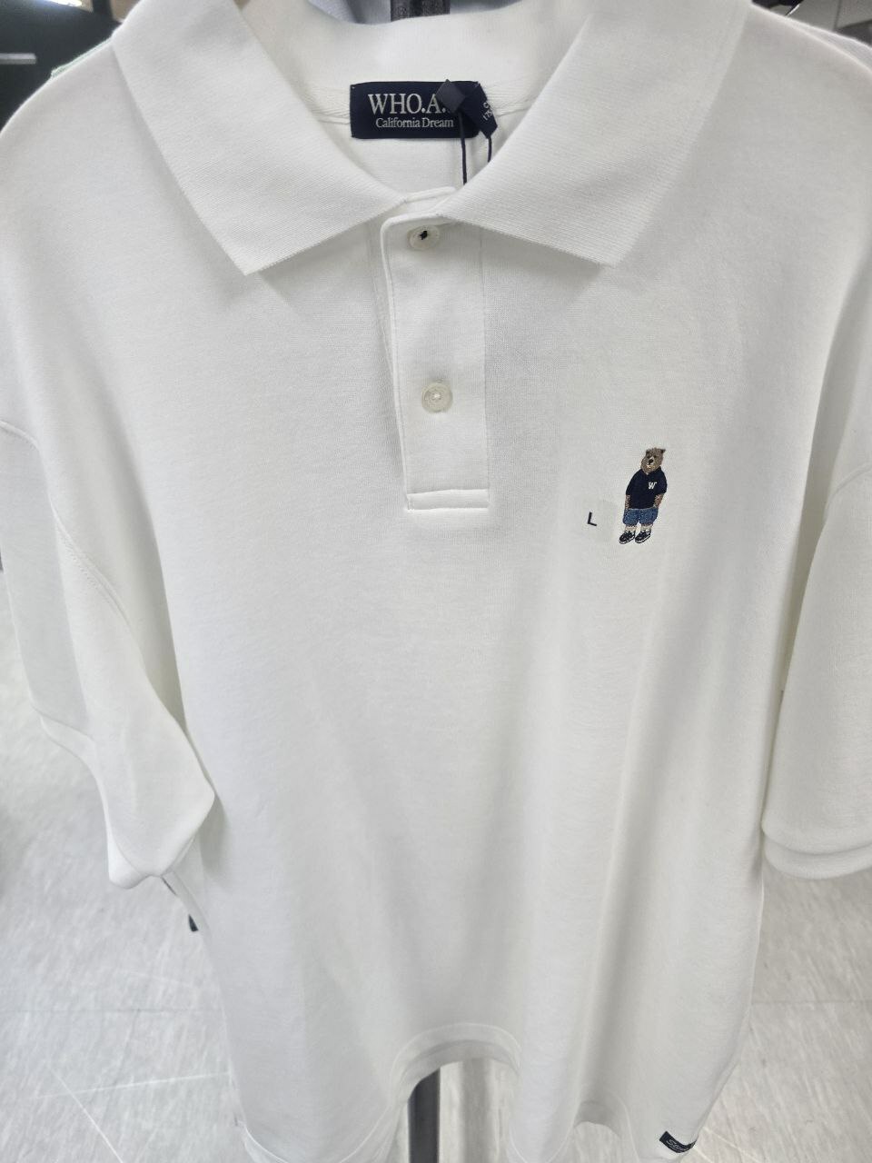 [K] WHO.A.U STEVE COLLAR T-SHIRT,IVORY, WHHAE2411U-02-IVORY (KWAU901)