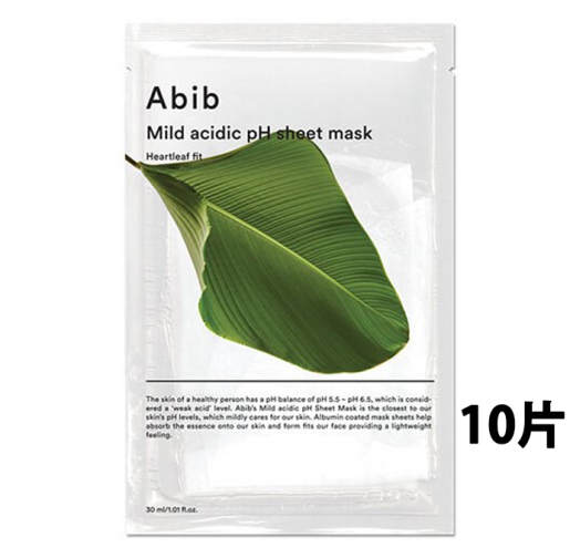Abib 【10 pcs】MILD ACIDIC pH SHEET MASK - HEARTLEAF FIT 30ml x10 pcs  