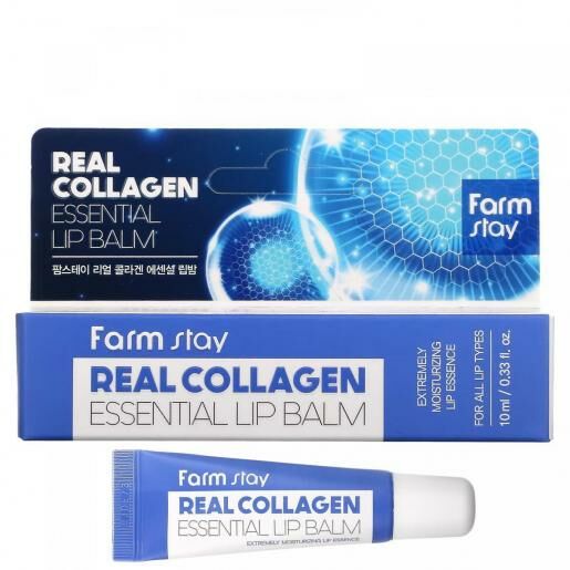 Farmstay Real Collagen Essential Lip Balm, 0.33 fl oz (10 ml) 