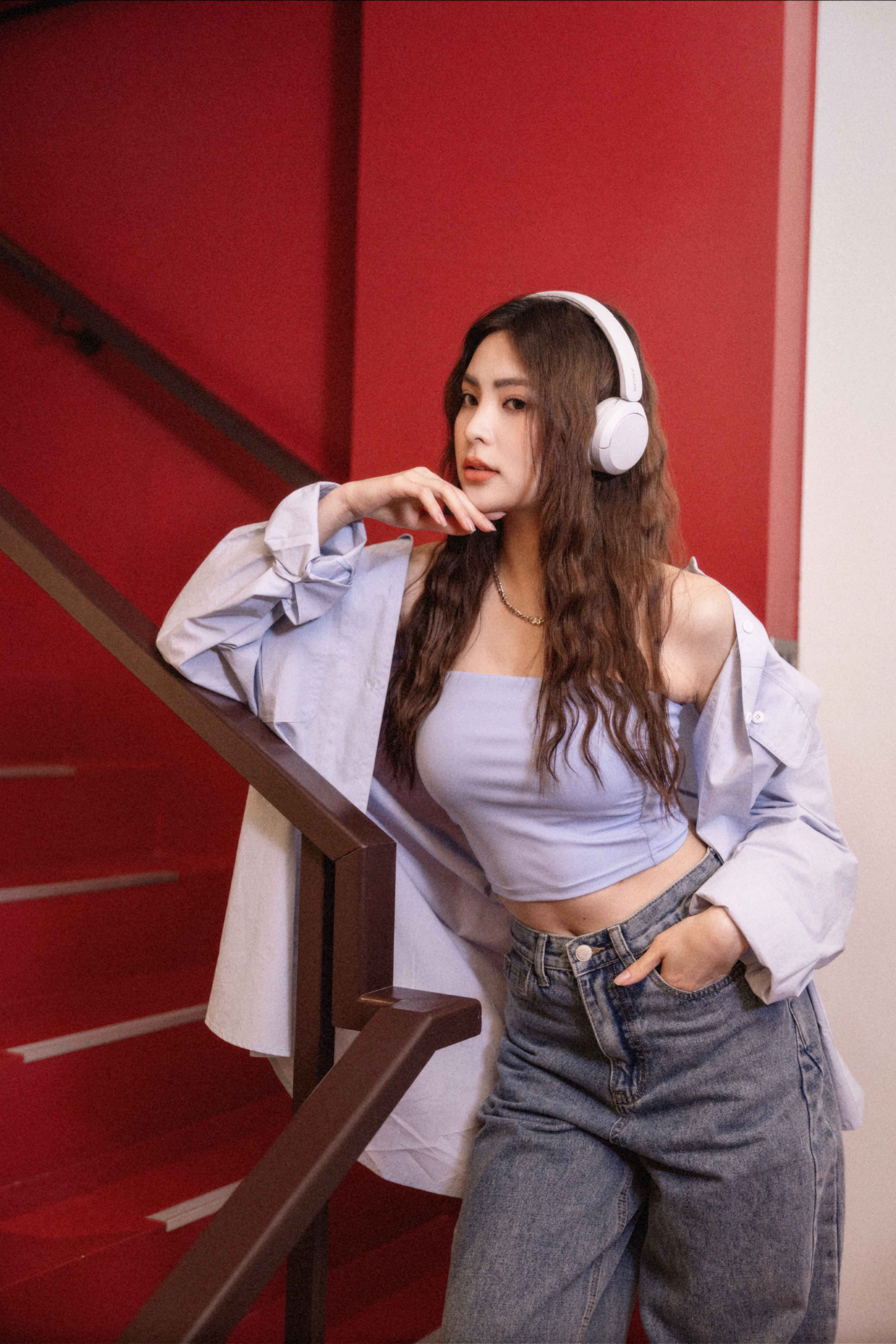 側身抓皺平口背心Bra Top（水藍色/3尺寸）