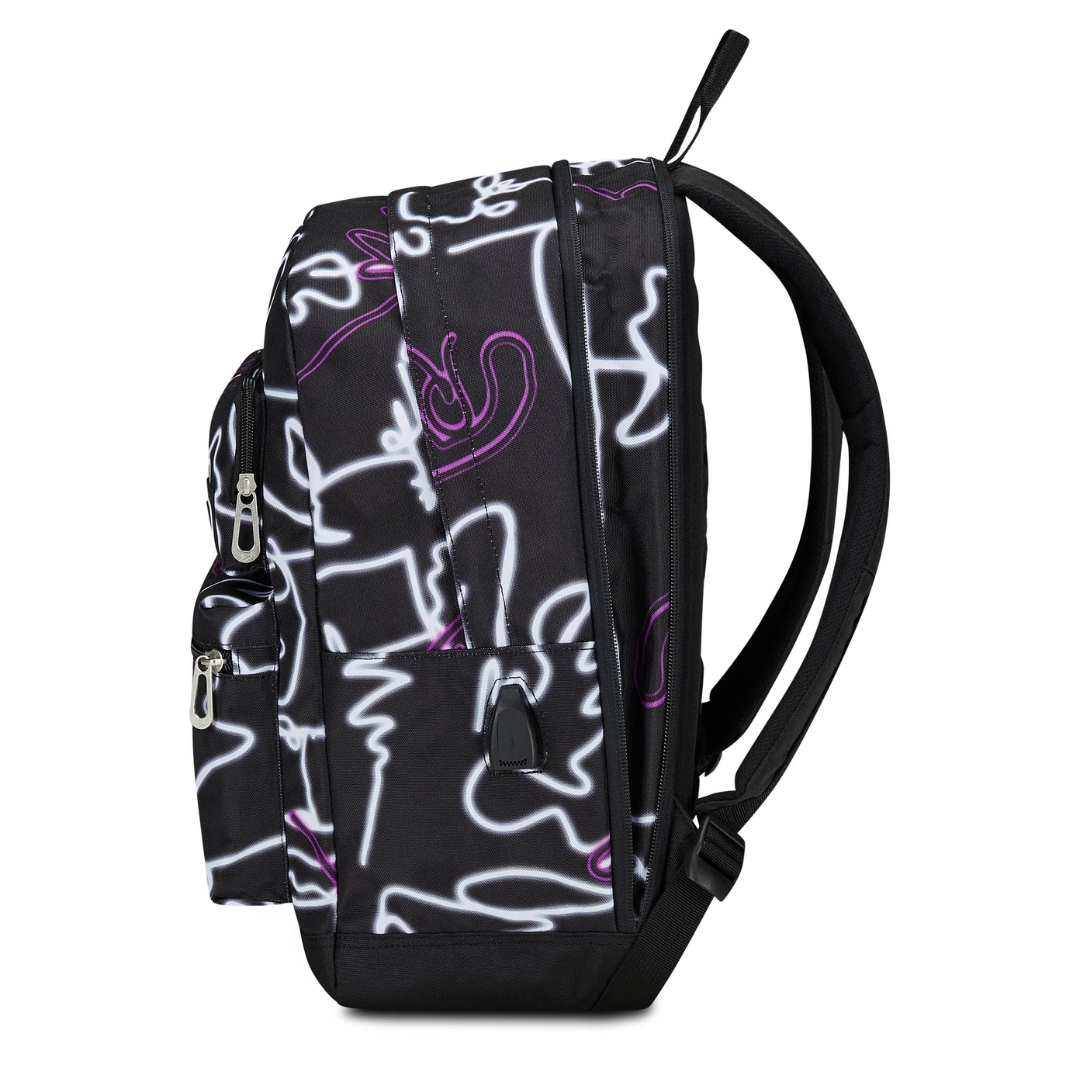 Seven® 可擴充護脊書包 899 Backpack The Double Pro Pockets  JET BLACK